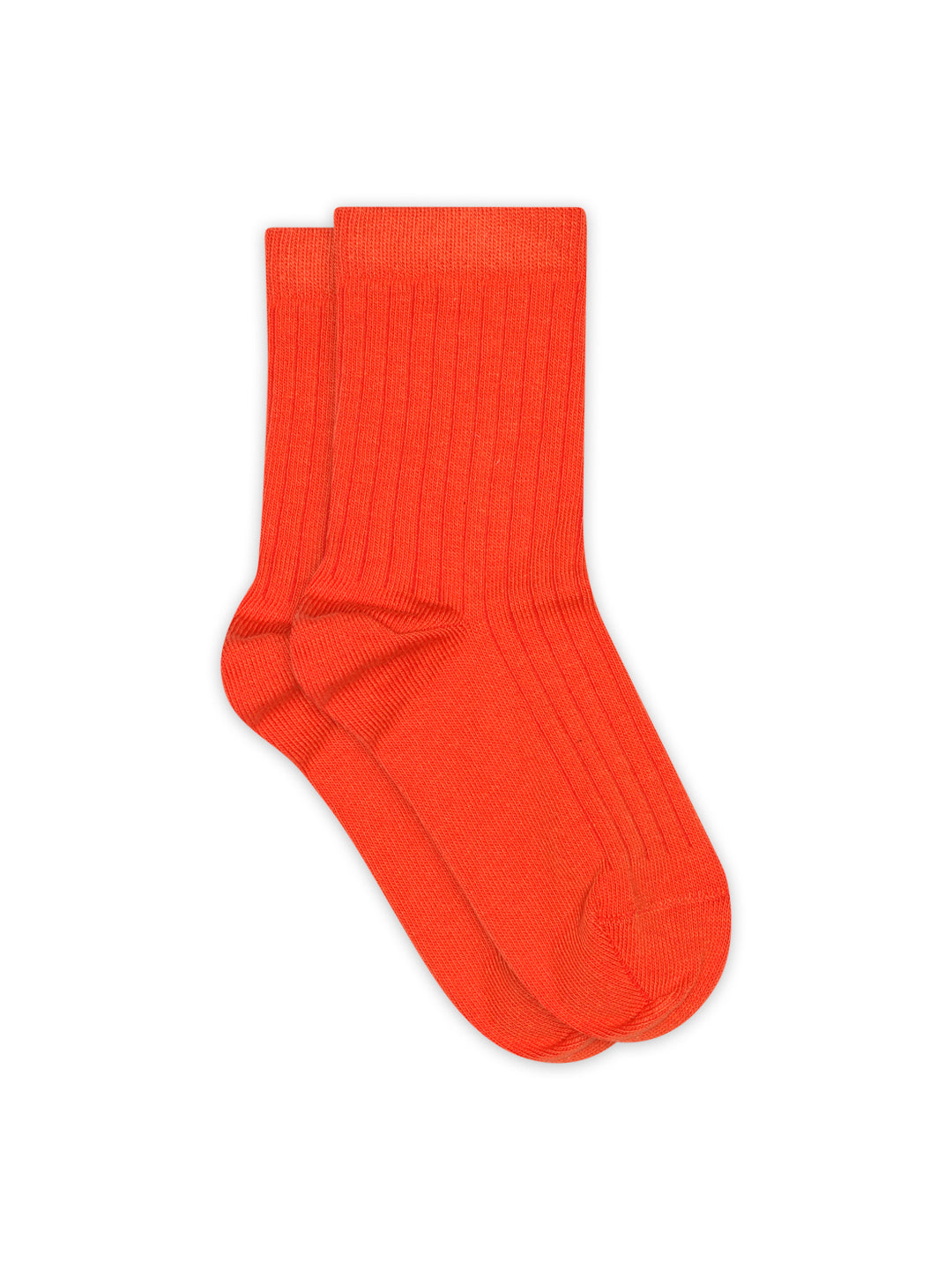 Orange Cotton Rib Socks