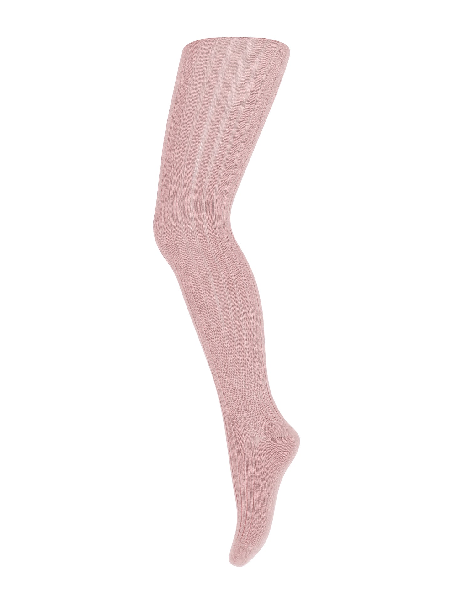 Silver Pink Cotton Rib Tights