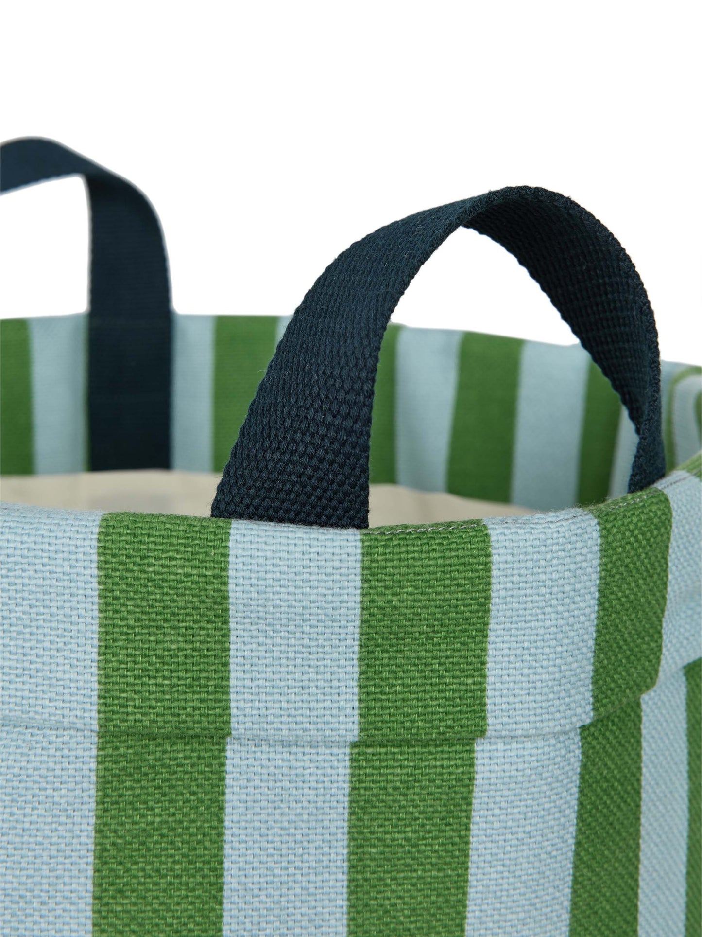 Green & Blue Stripes Storage Basket