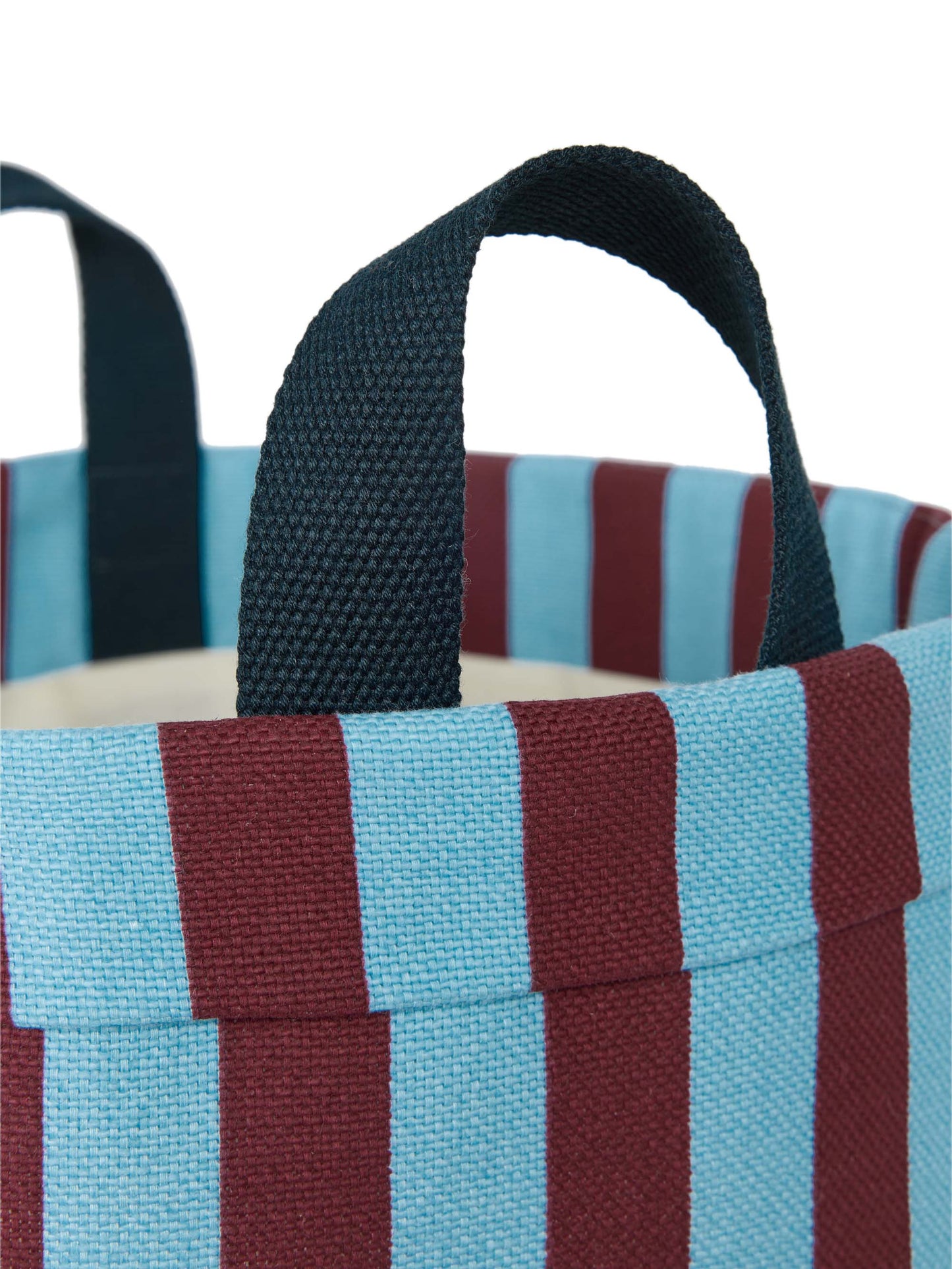 Burgundy & Blue Stripes Storage Basket