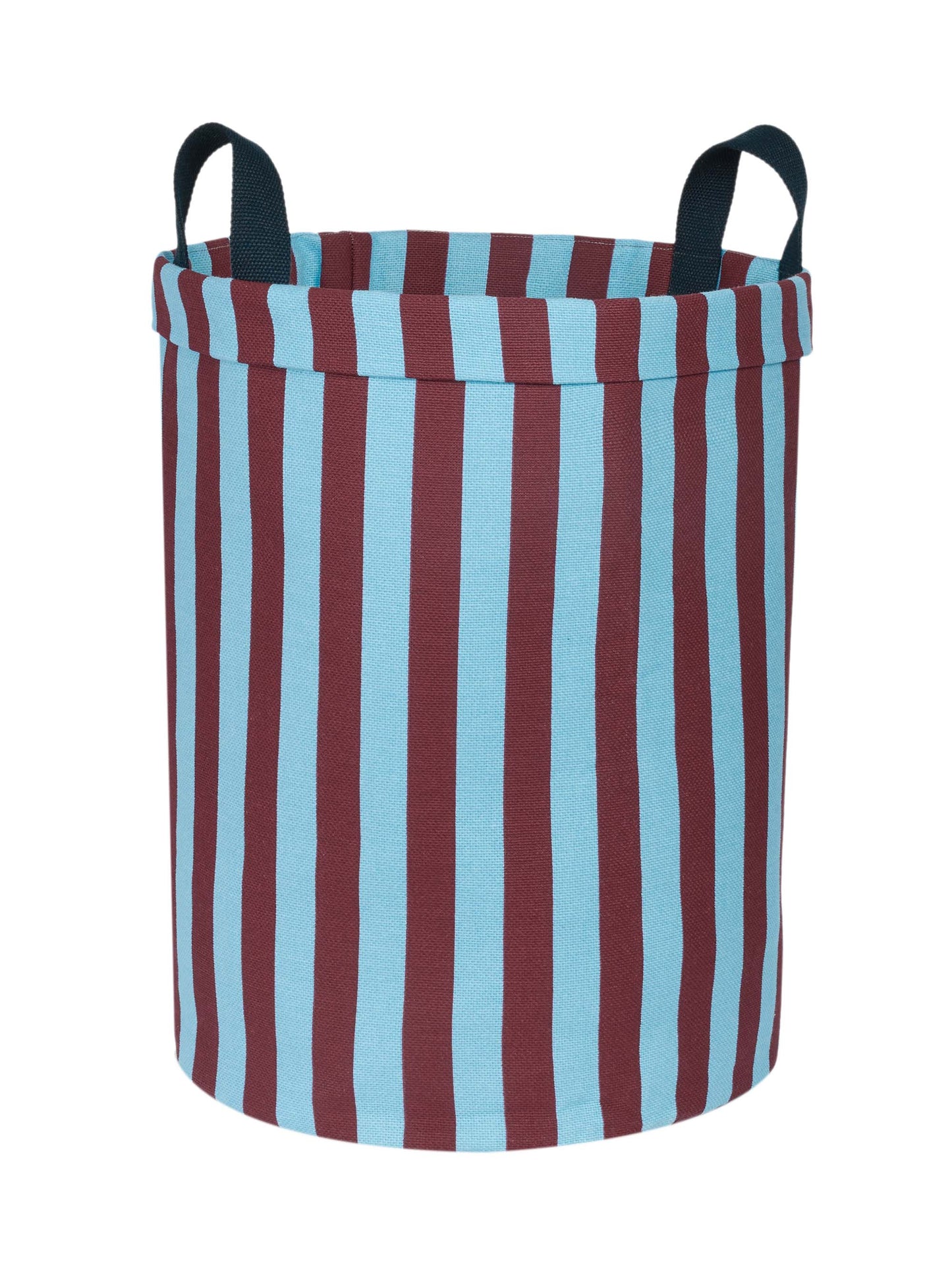 Burgundy & Blue Stripes Storage Basket