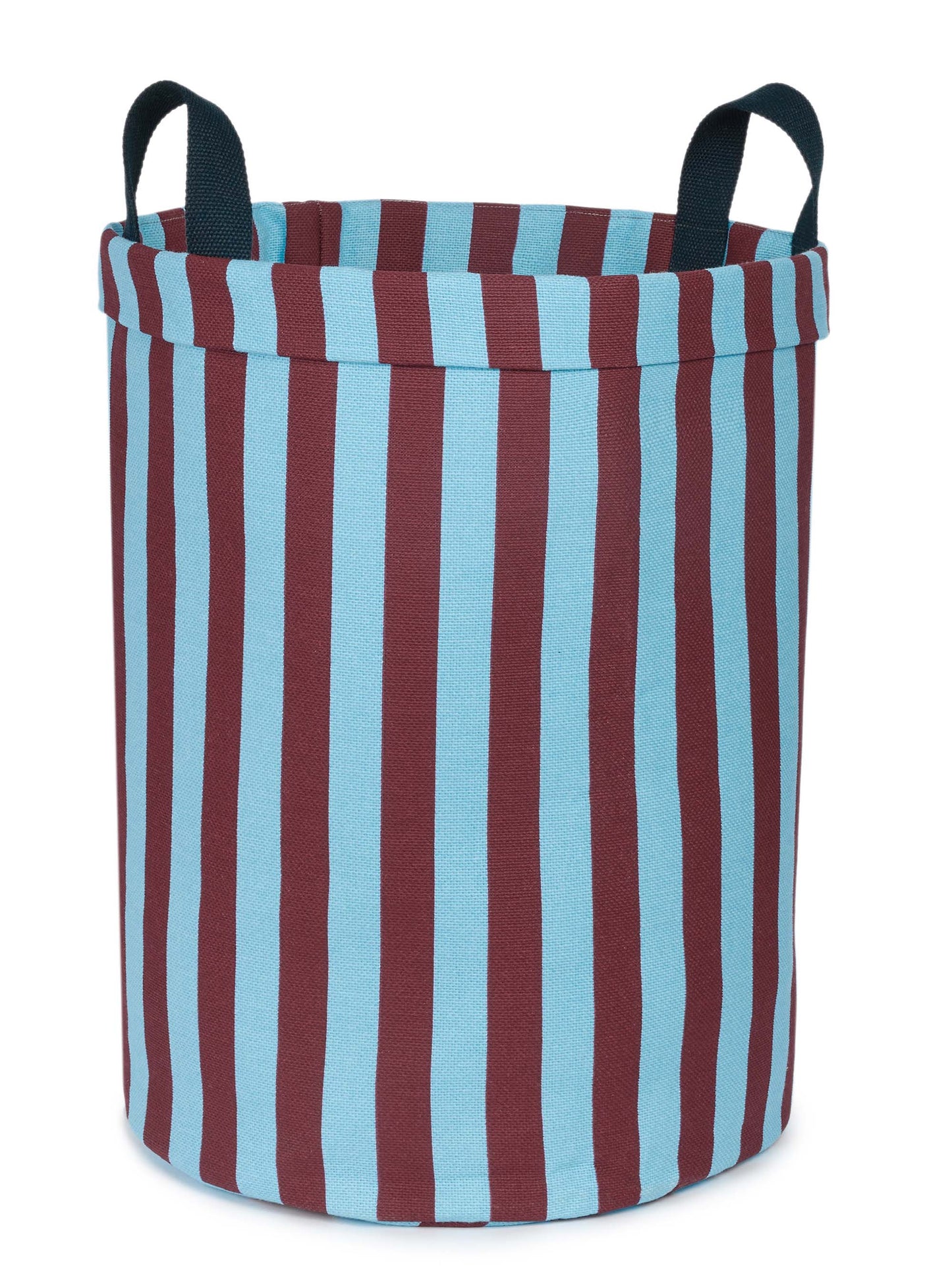 Burgundy & Blue Stripes Storage Basket