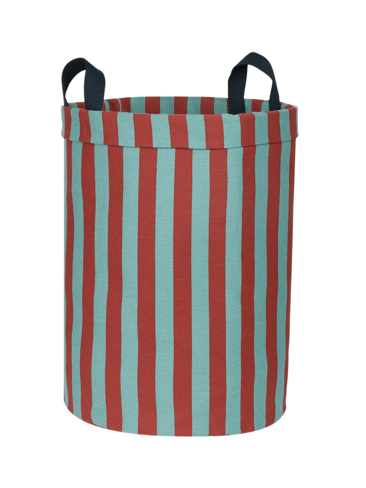 Red & Teal Stripes Storage Basket