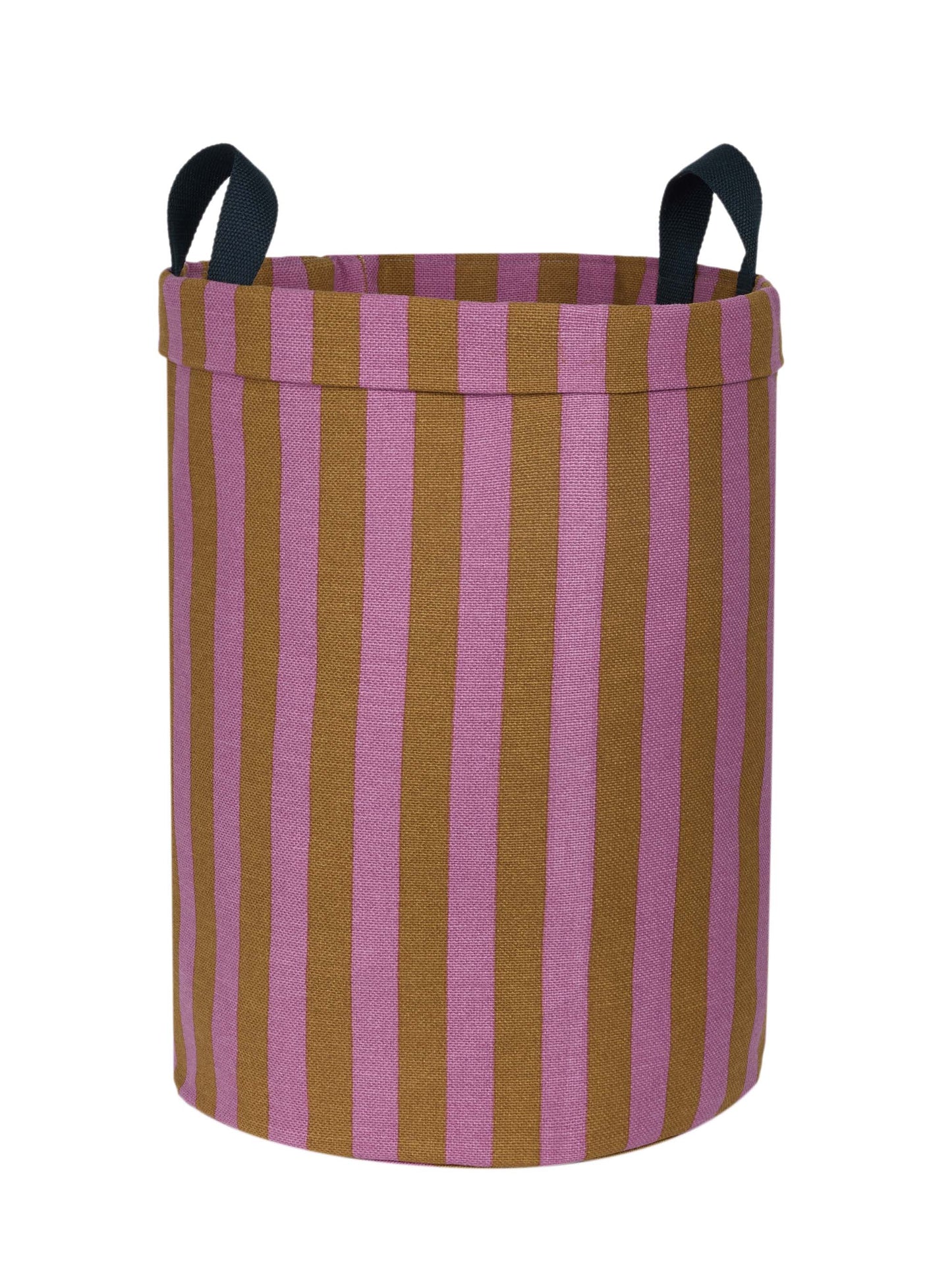 Pink & Curry Stripes Storage Basket