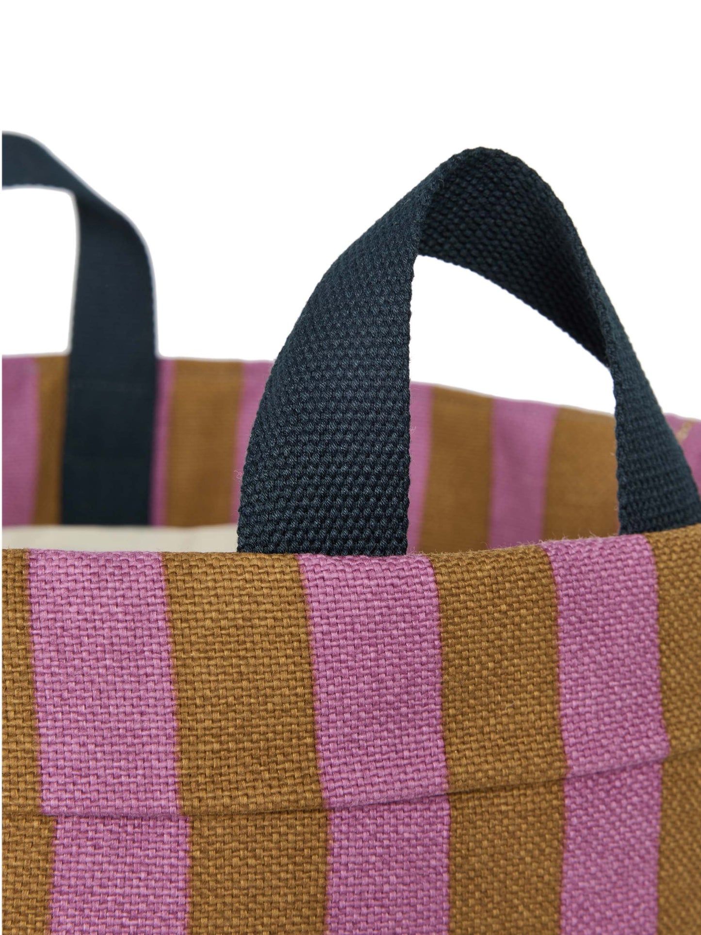 Pink & Curry Stripes Storage Basket