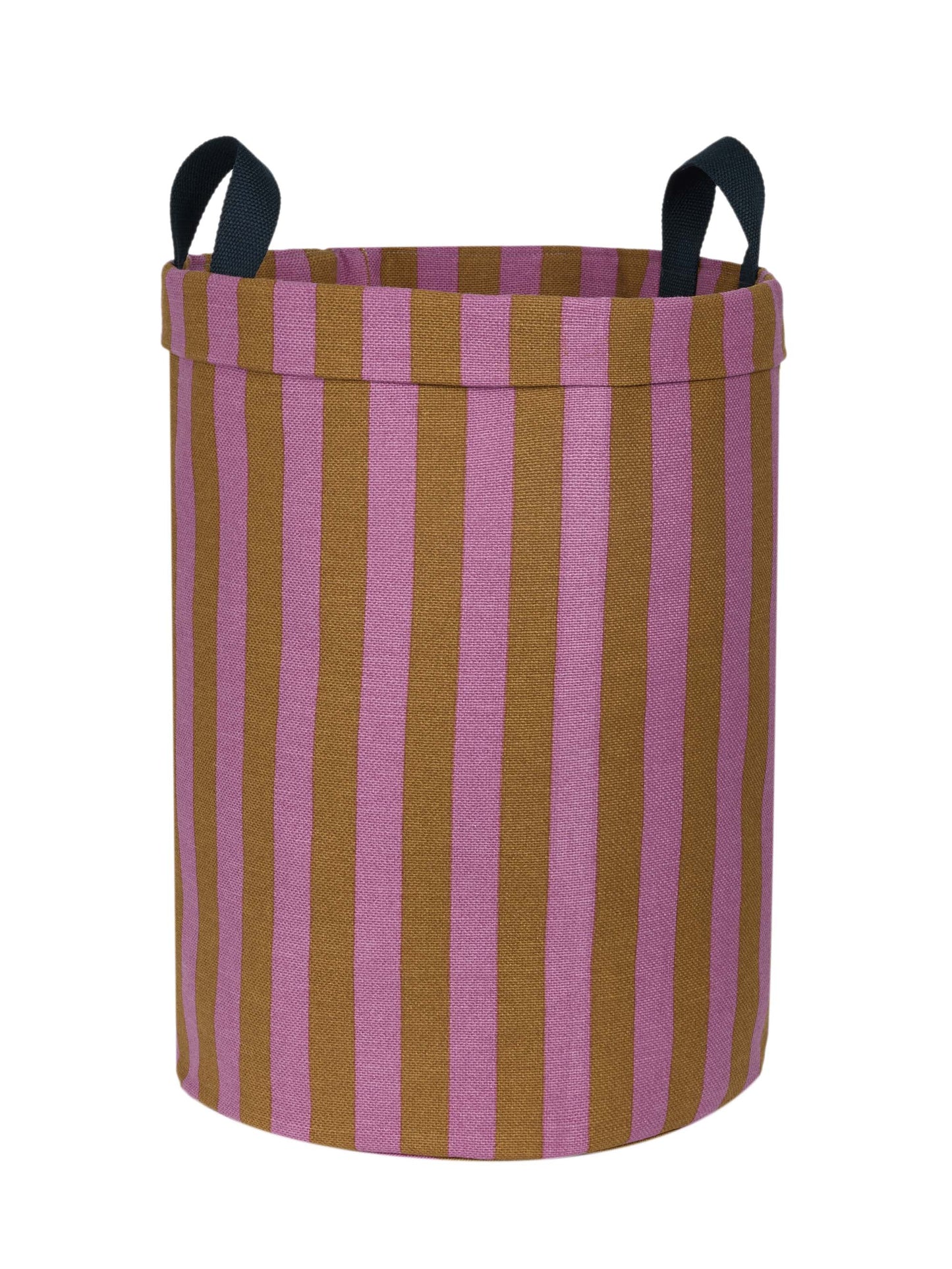 Pink & Curry Stripes Storage Basket