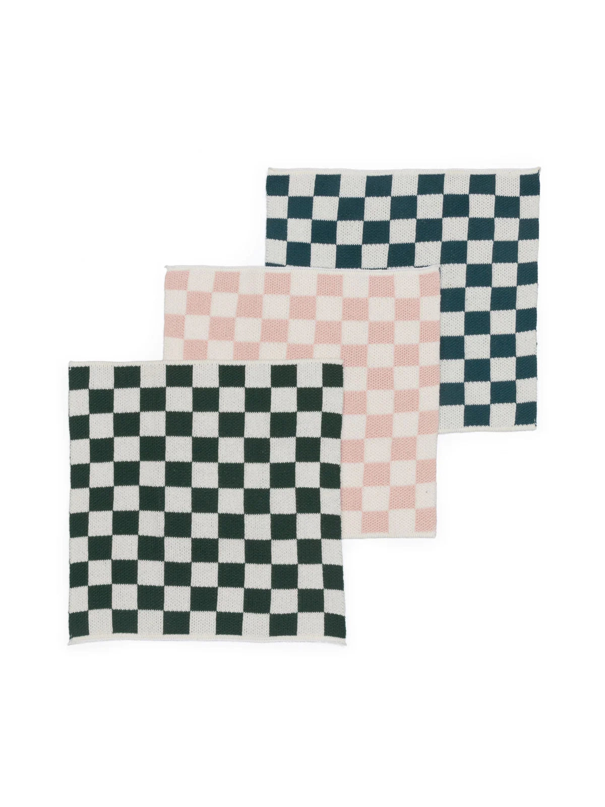 Forest Check Cotton Knit Dishcloths