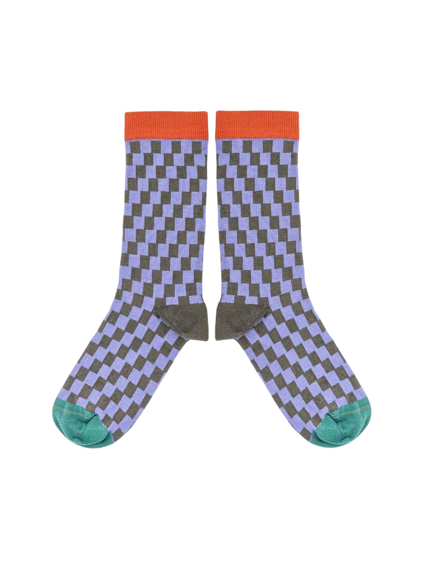 Lilac & Grey Check Socks