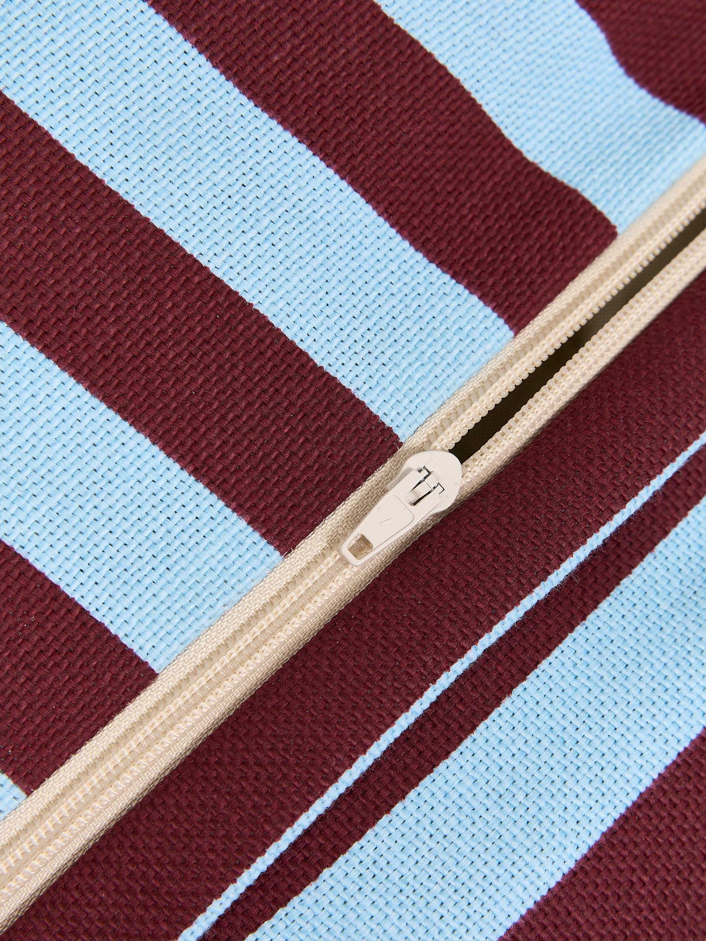 Burgundy & Blue Stripes Ottoman Beanbag
