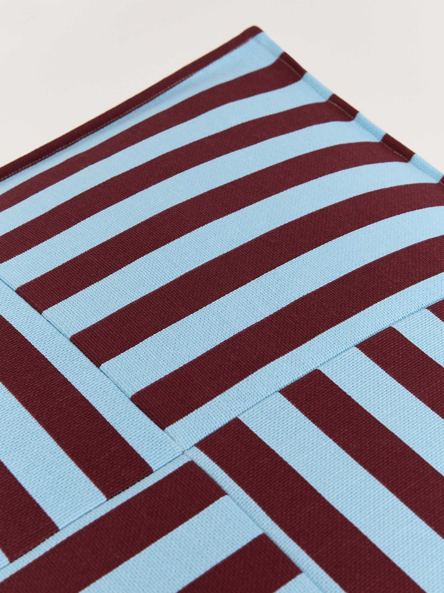 Burgundy & Blue Stripes Ottoman Beanbag