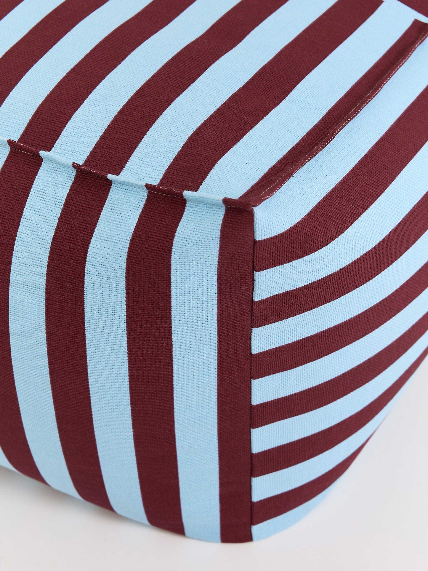 Burgundy & Blue Stripes Ottoman Beanbag