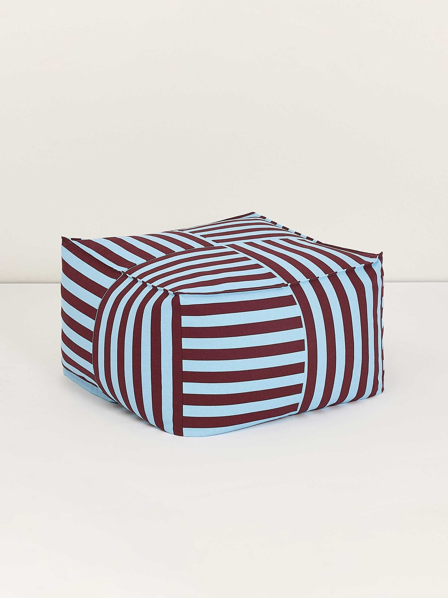 Burgundy & Blue Stripes Ottoman Beanbag