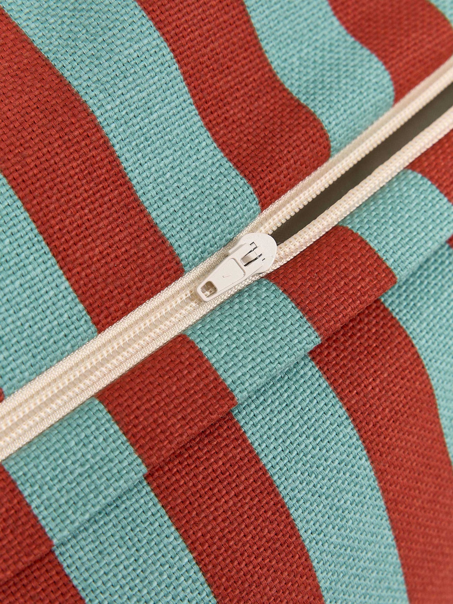 Red & Teal Stripes Ottoman Beanbag