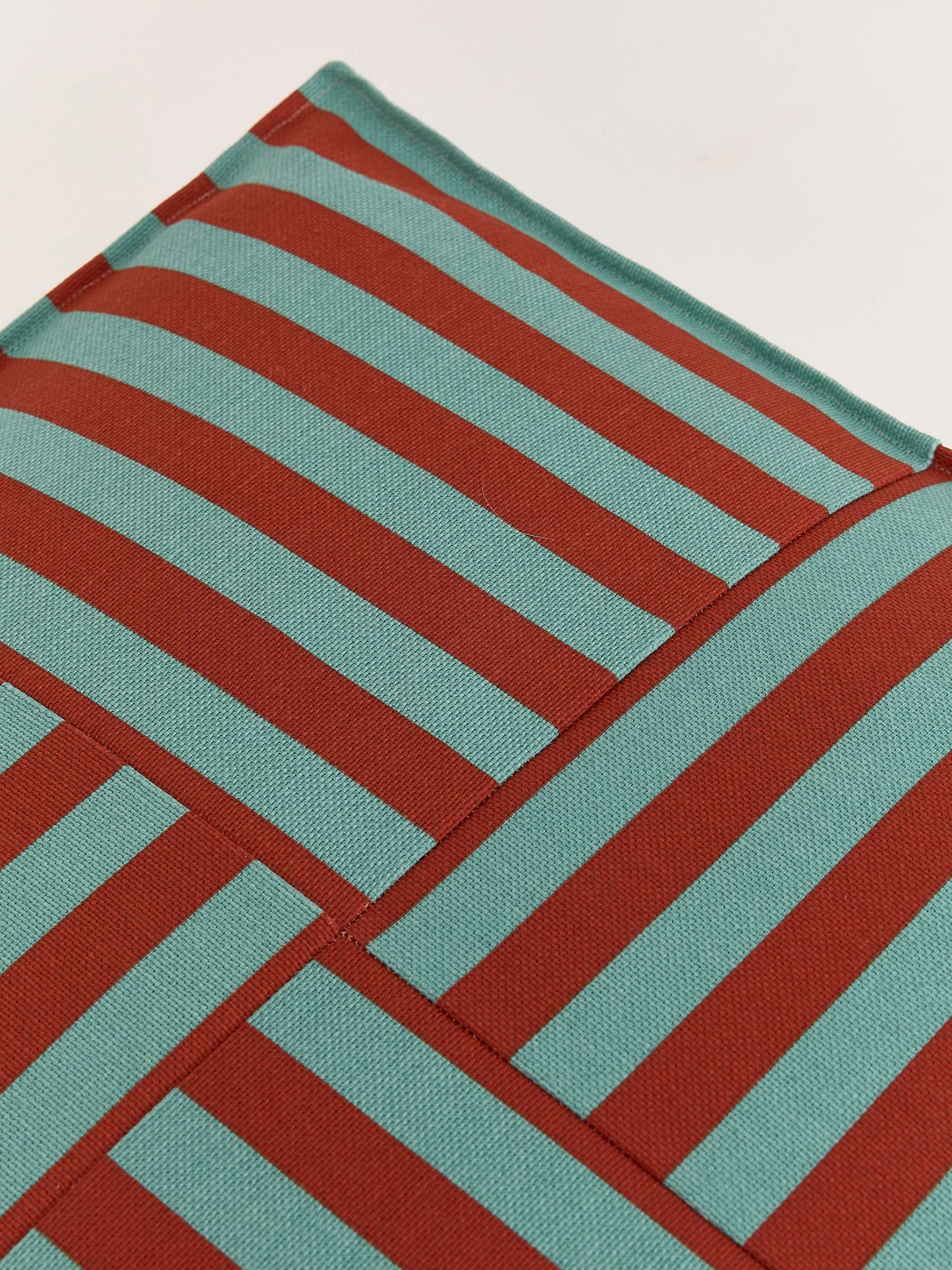 Red & Teal Stripes Ottoman Beanbag