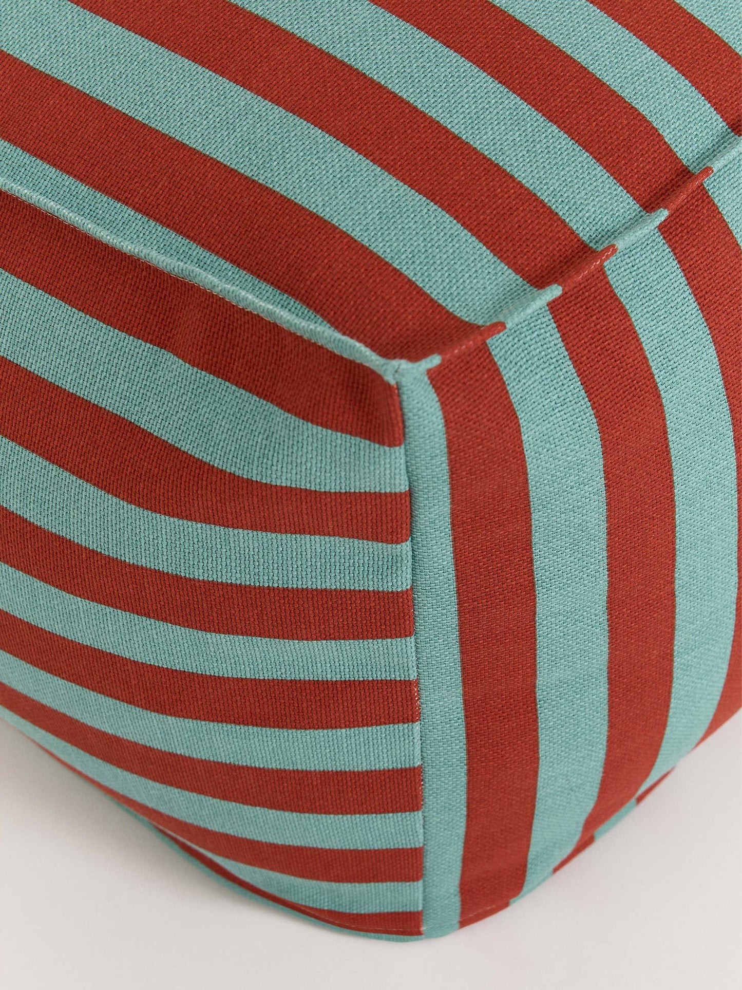 Red & Teal Stripes Ottoman Beanbag