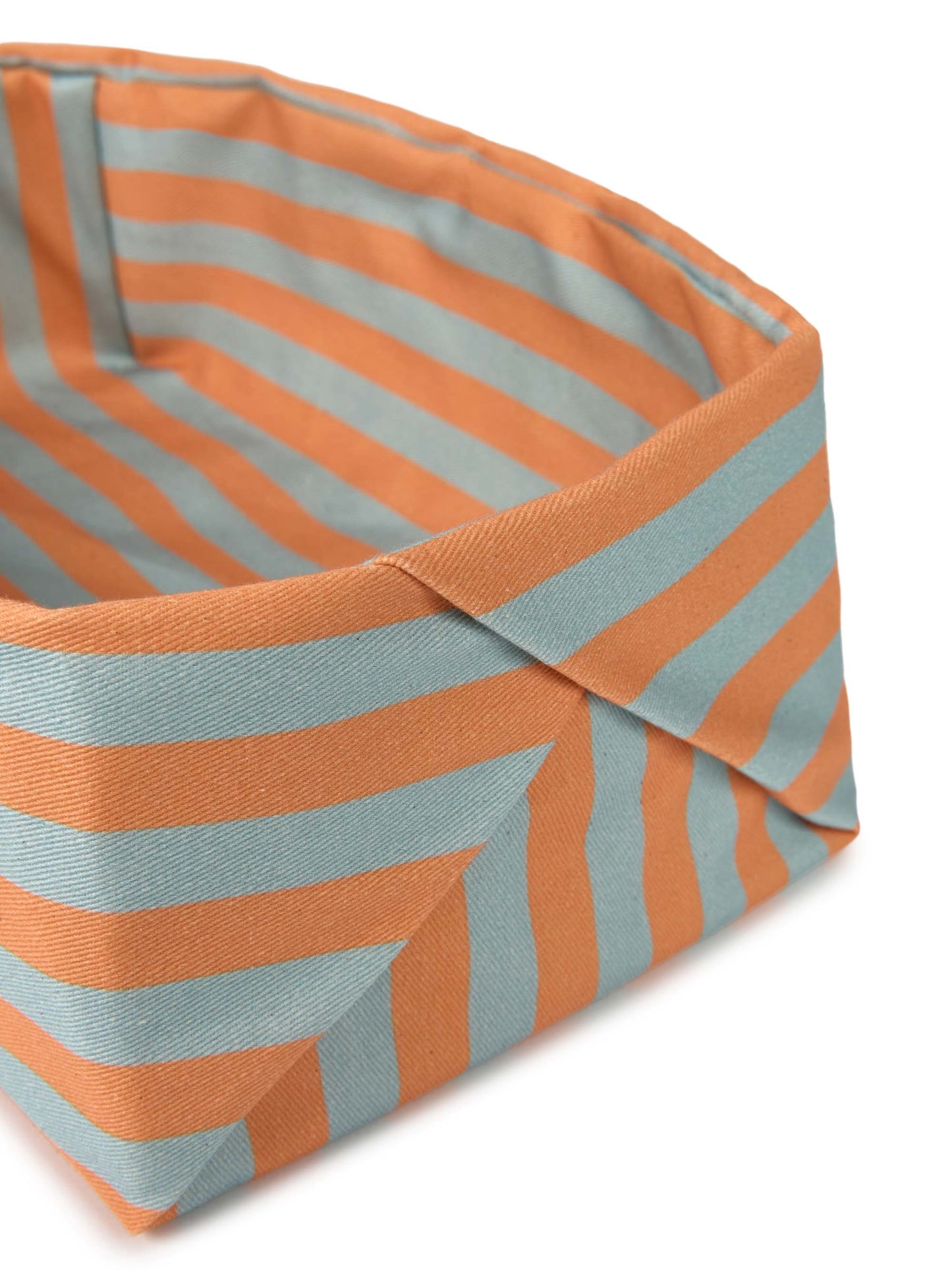 Orange & Blue Stripes Bread Basket