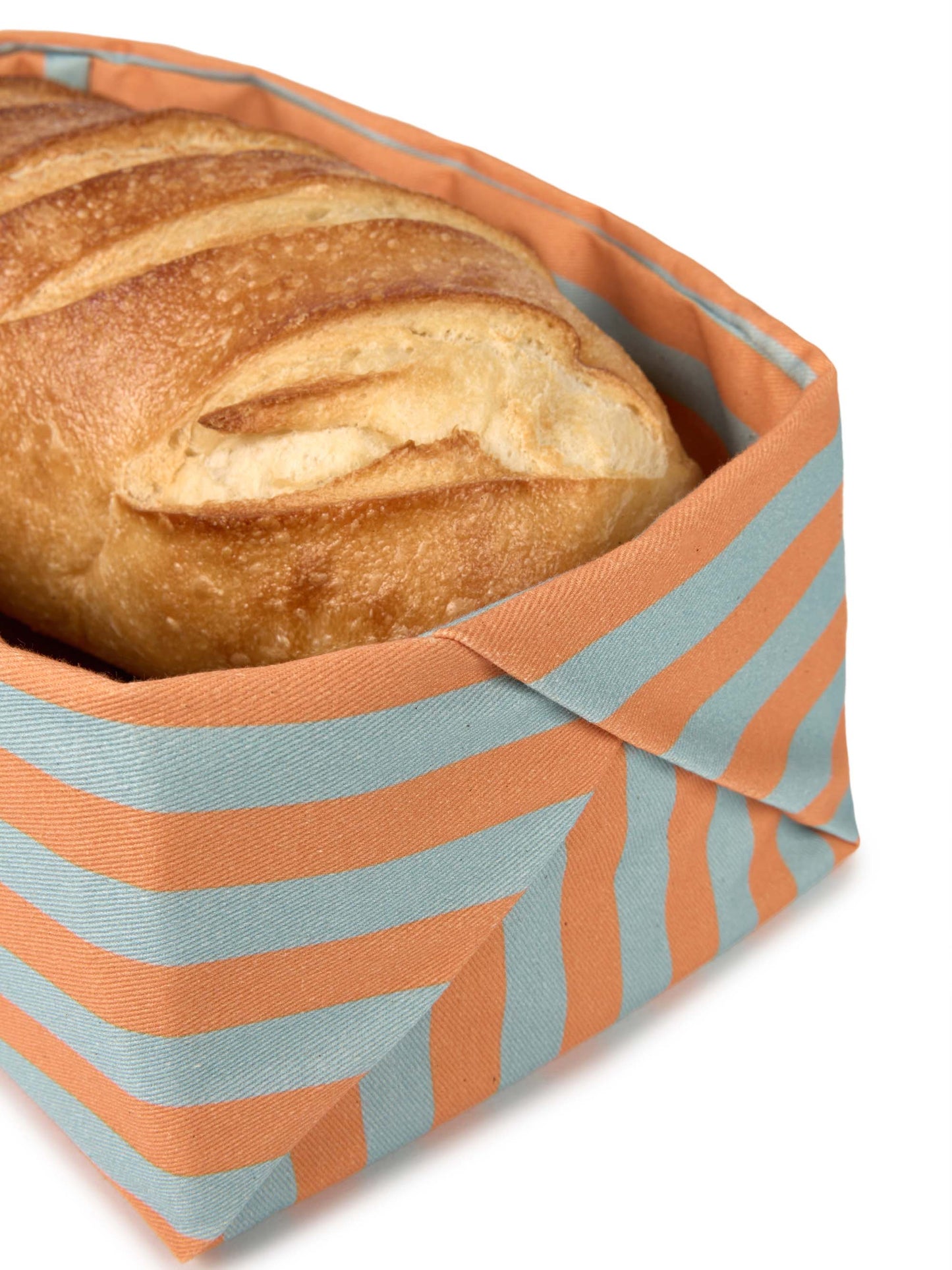 Orange & Blue Stripes Bread Basket