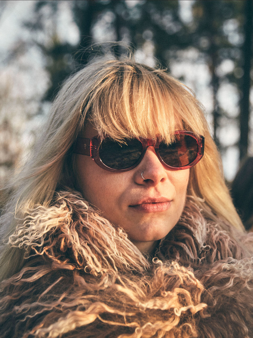 Burgundy Cleo Sunglasses
