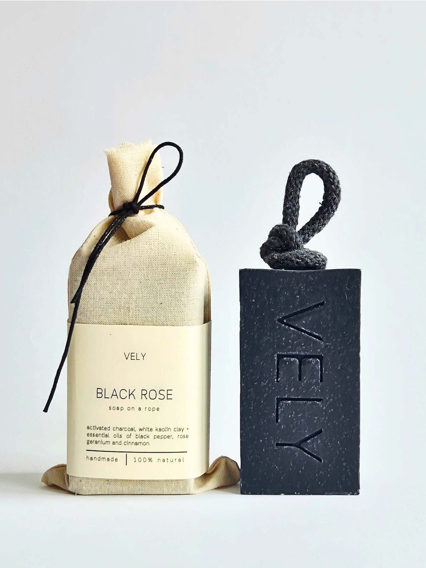 Black Rose Soap On A Rope