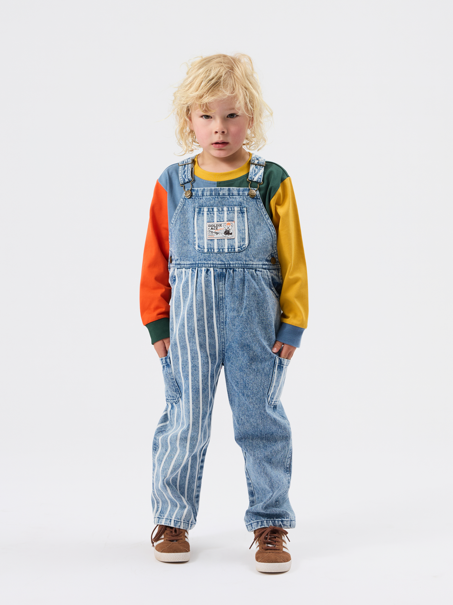 Austin Stripe Denim Panel Overalls
