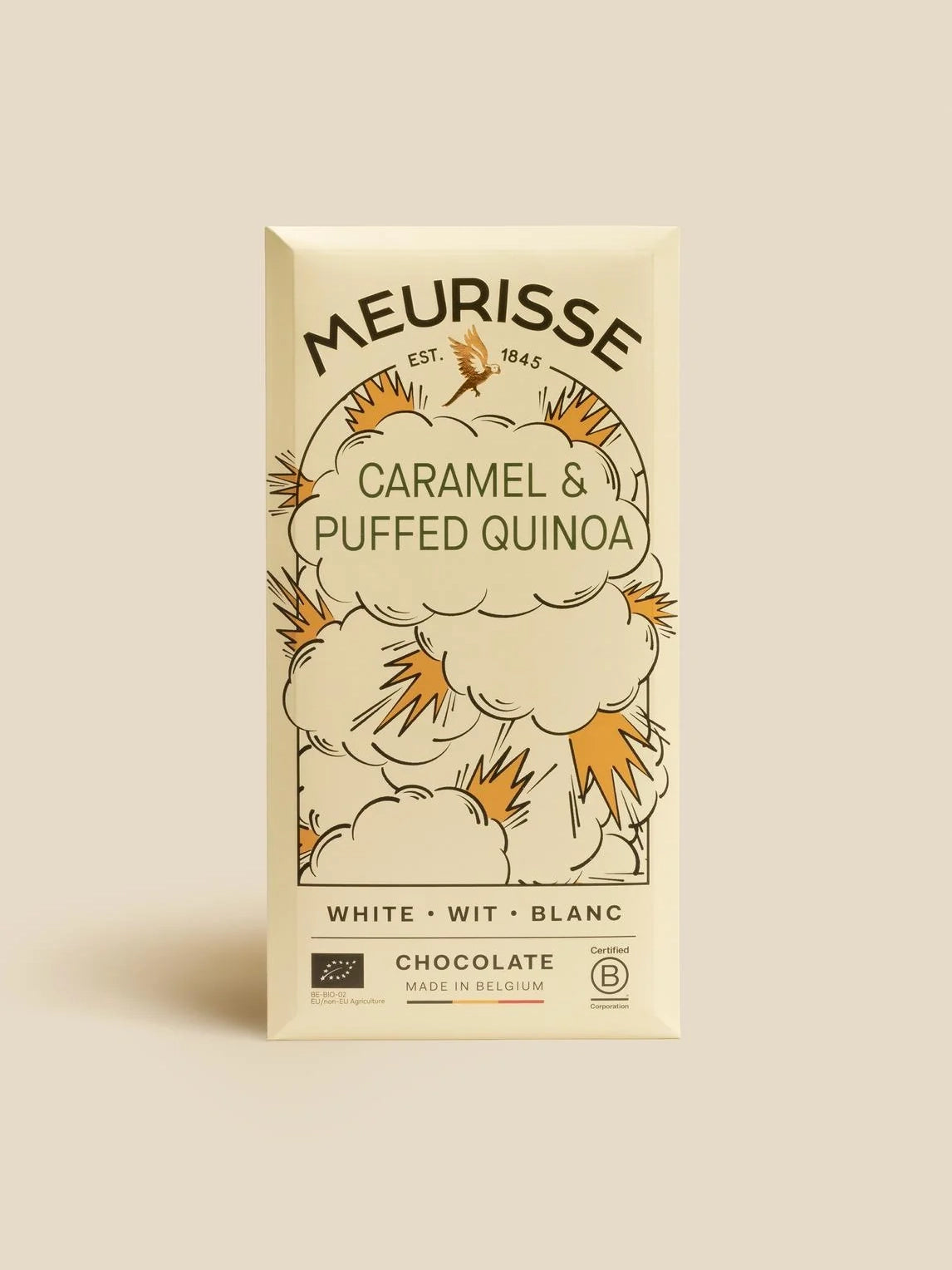 White Chocolate with Puffed Quinoa & Caramel
