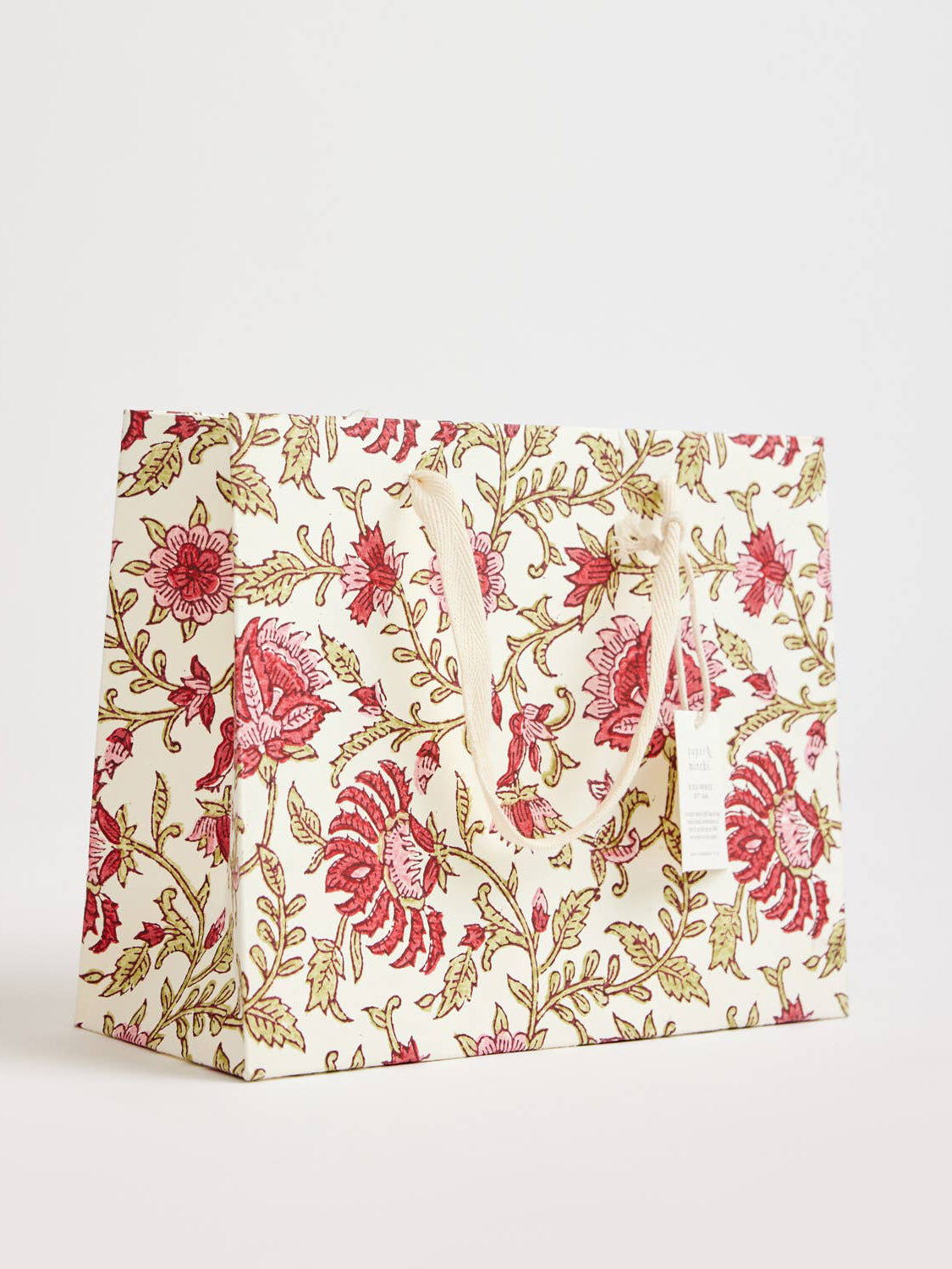 Flora Festive Hand Block Printed Gift Bag