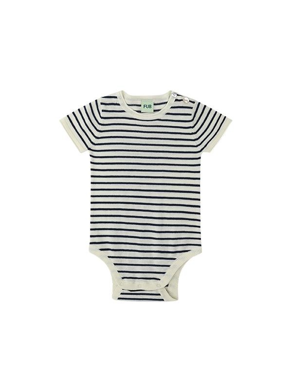 Ecru & Navy Short Sleeve Stripe Body