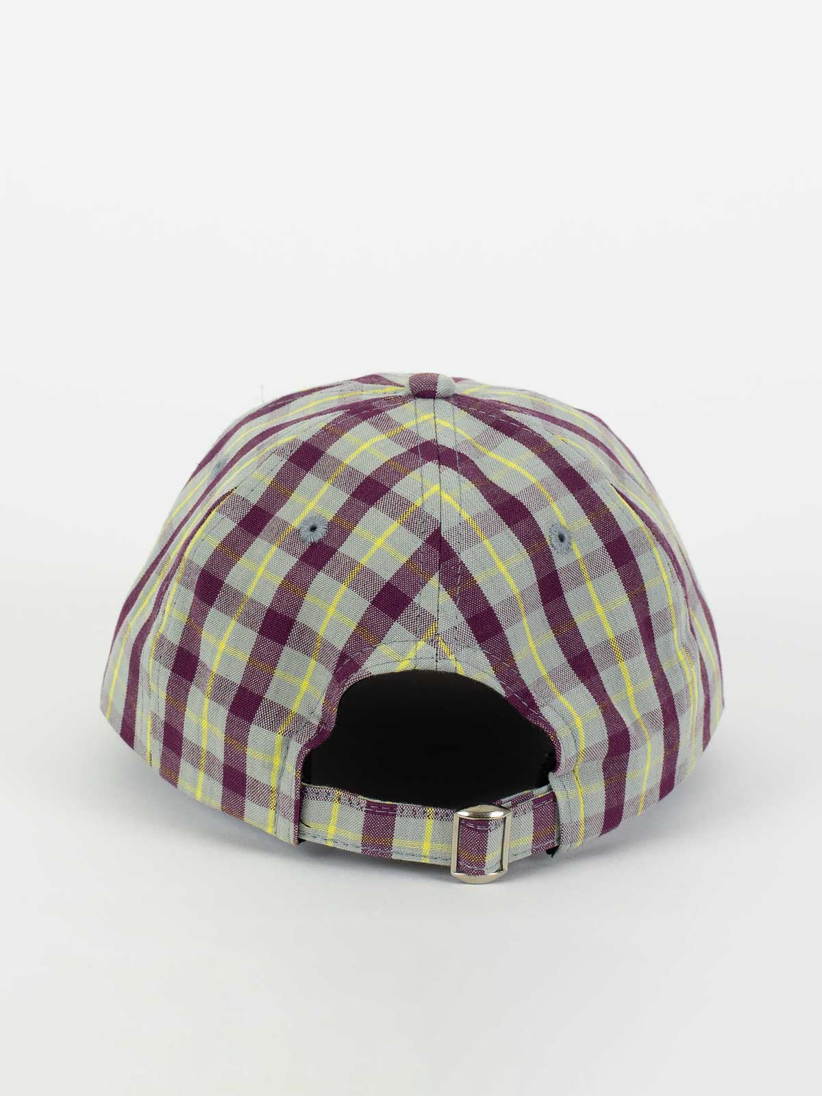 Plum & Grey Check Cap