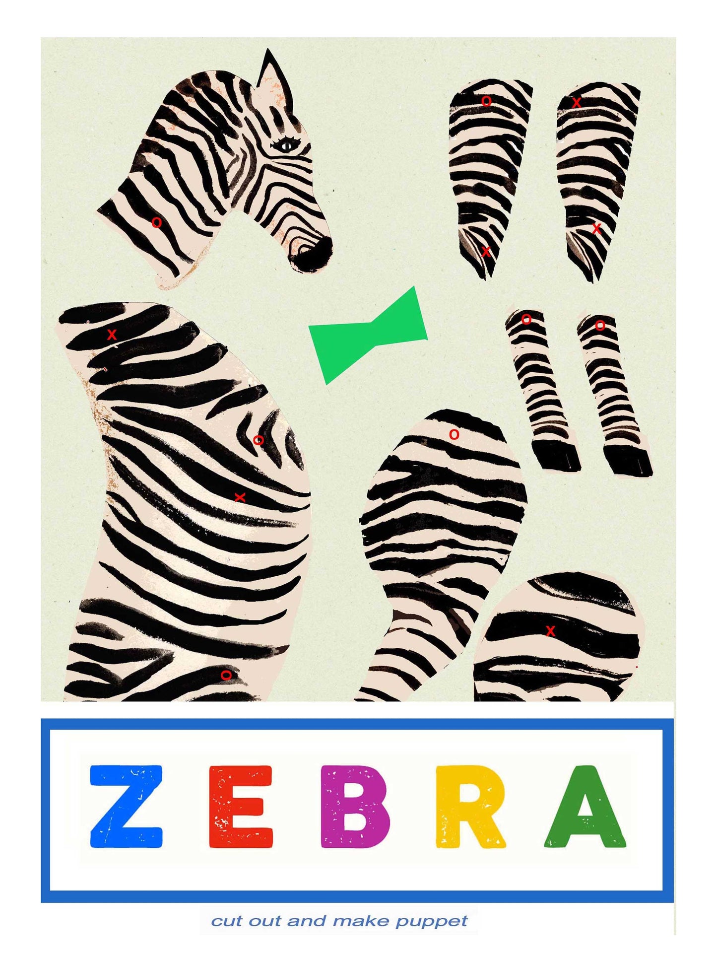 Cut and Make Zebra Puppet