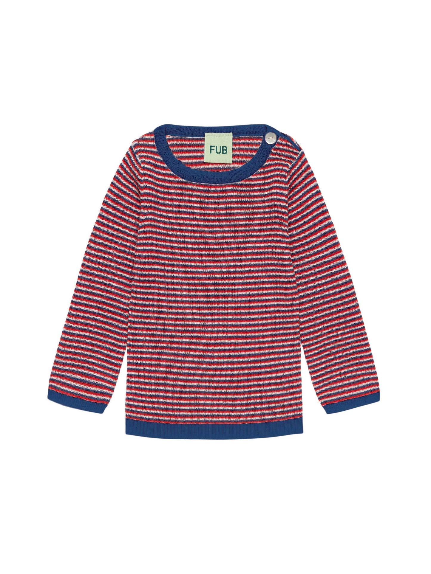 Ecru, Red & Indigo Baby Top