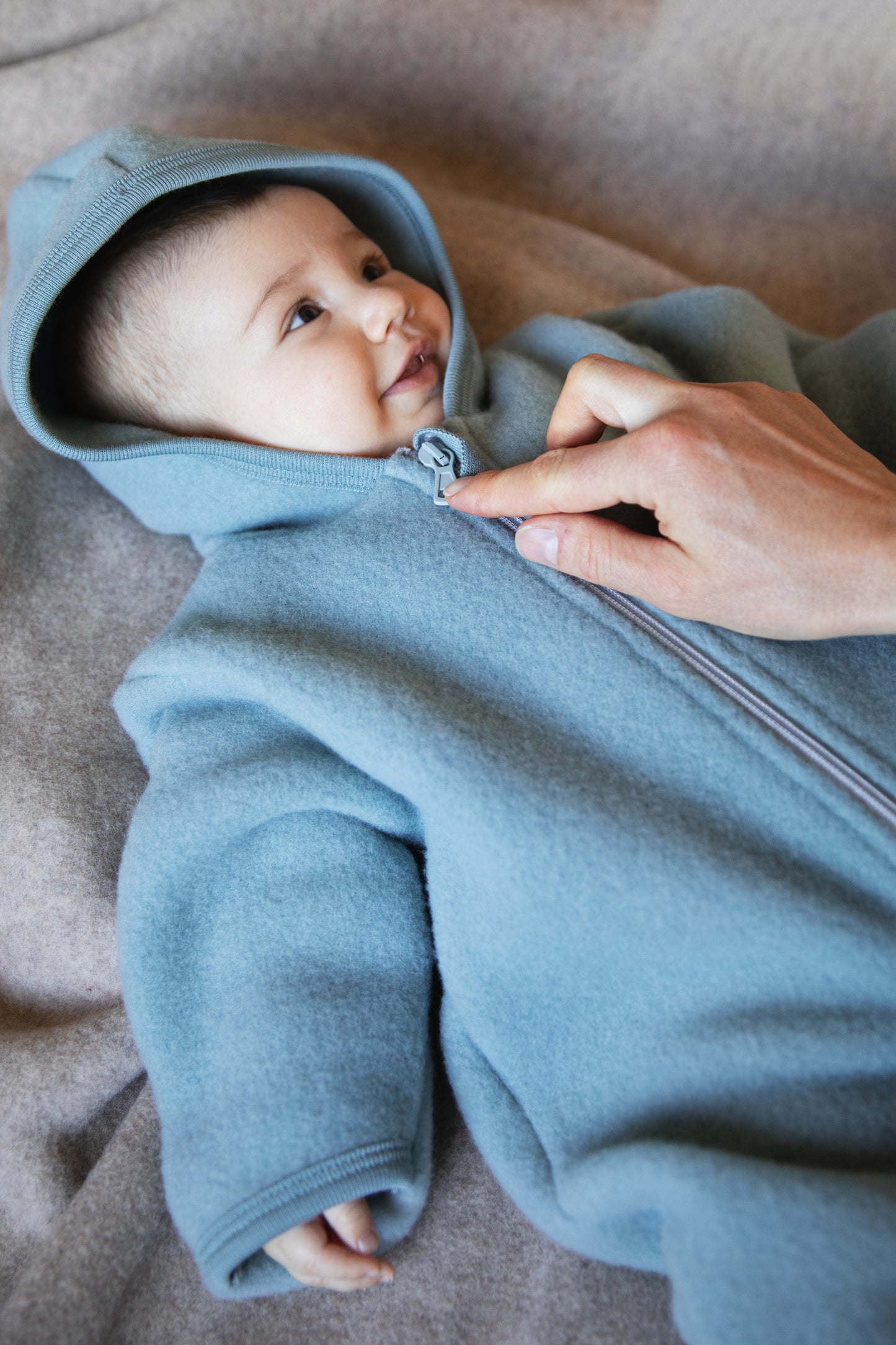 Mountain Blue Melange Fleece Overall