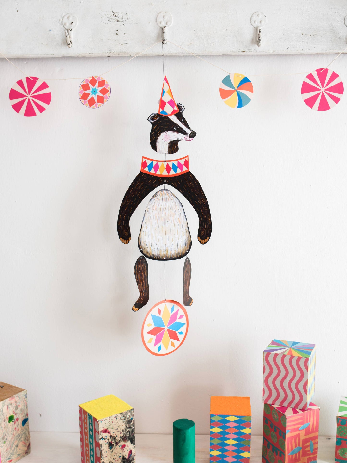 Nursery Circus Badger Kinetic Mobile