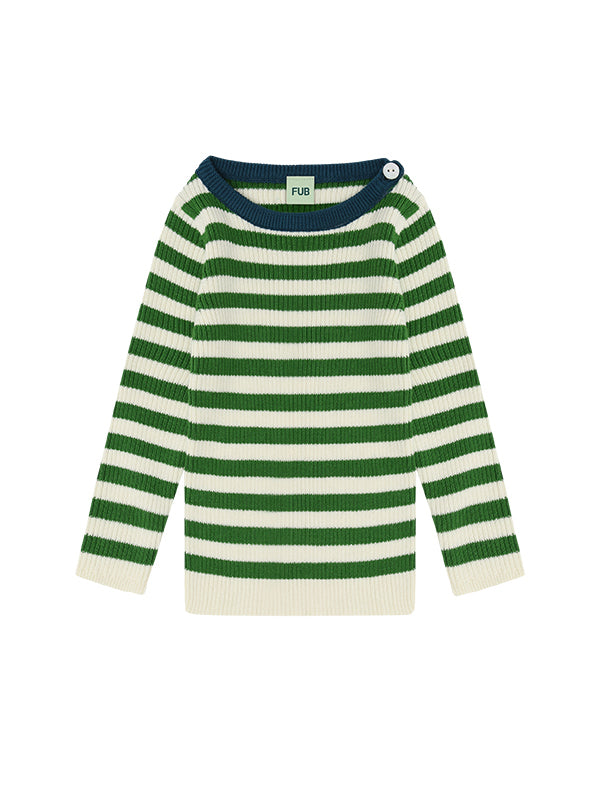 Ecru & Pine Rib Baby Top