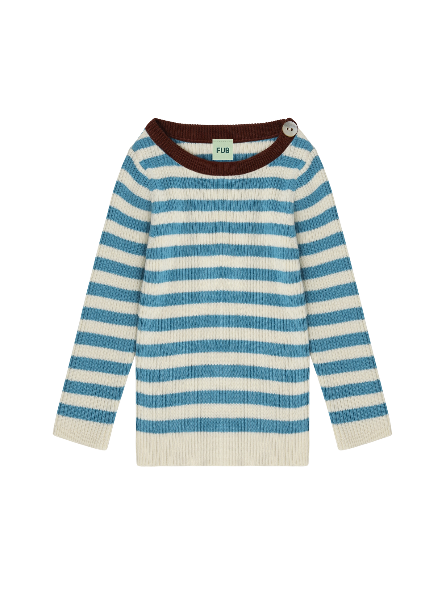 Ecru & Sea Rib Baby Top