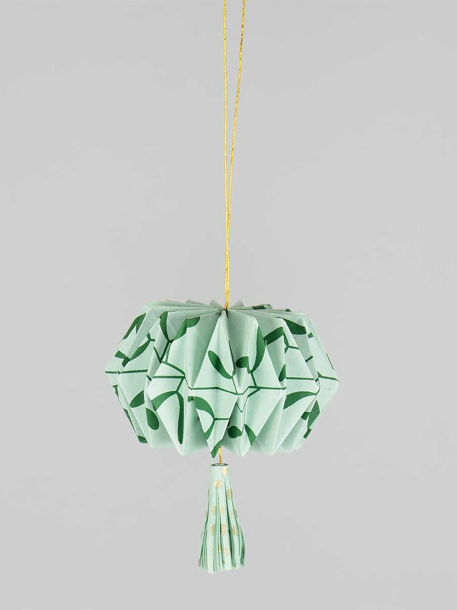 Green Origami Christmas Decorations