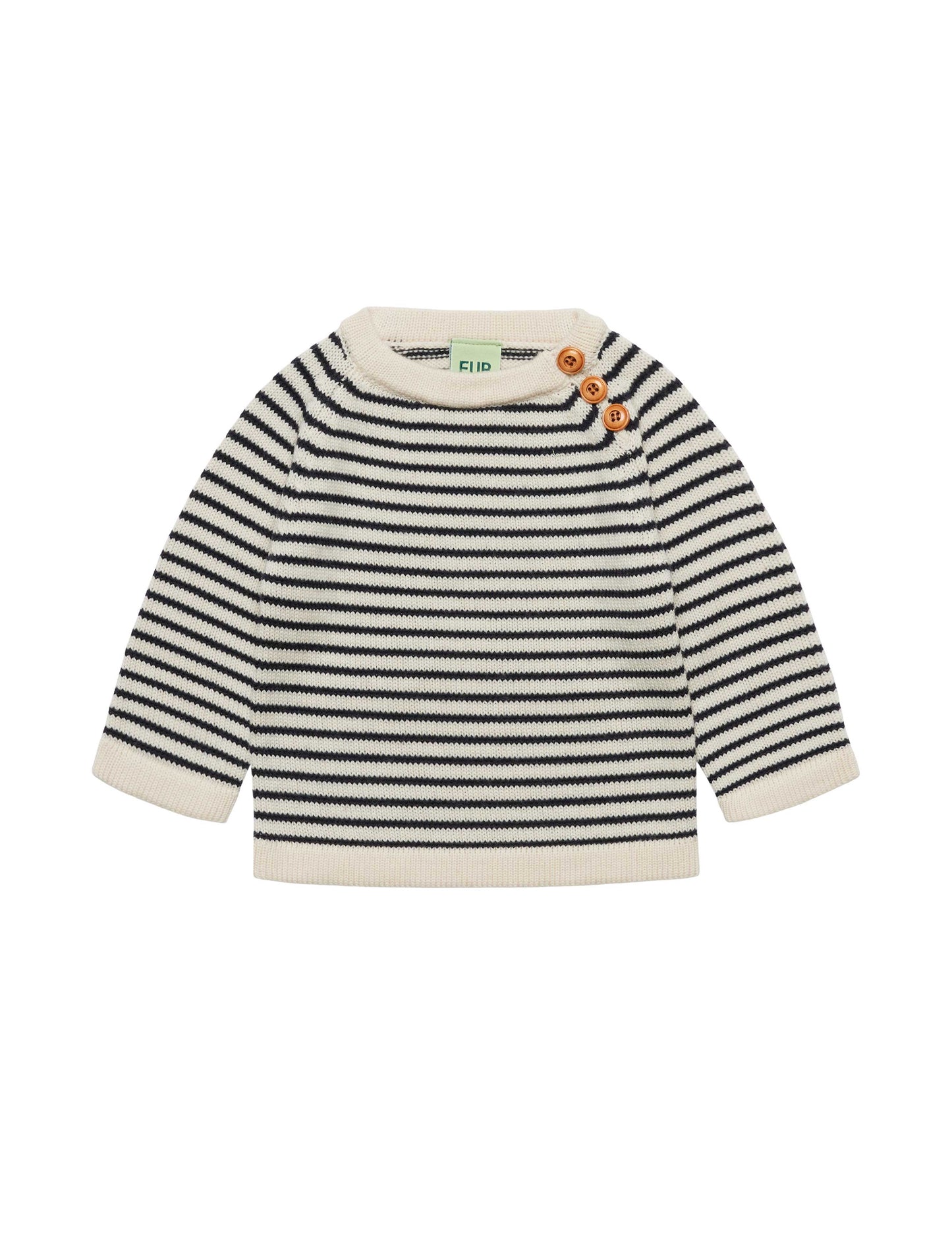 Ecru & Dark Navy Baby Sweater