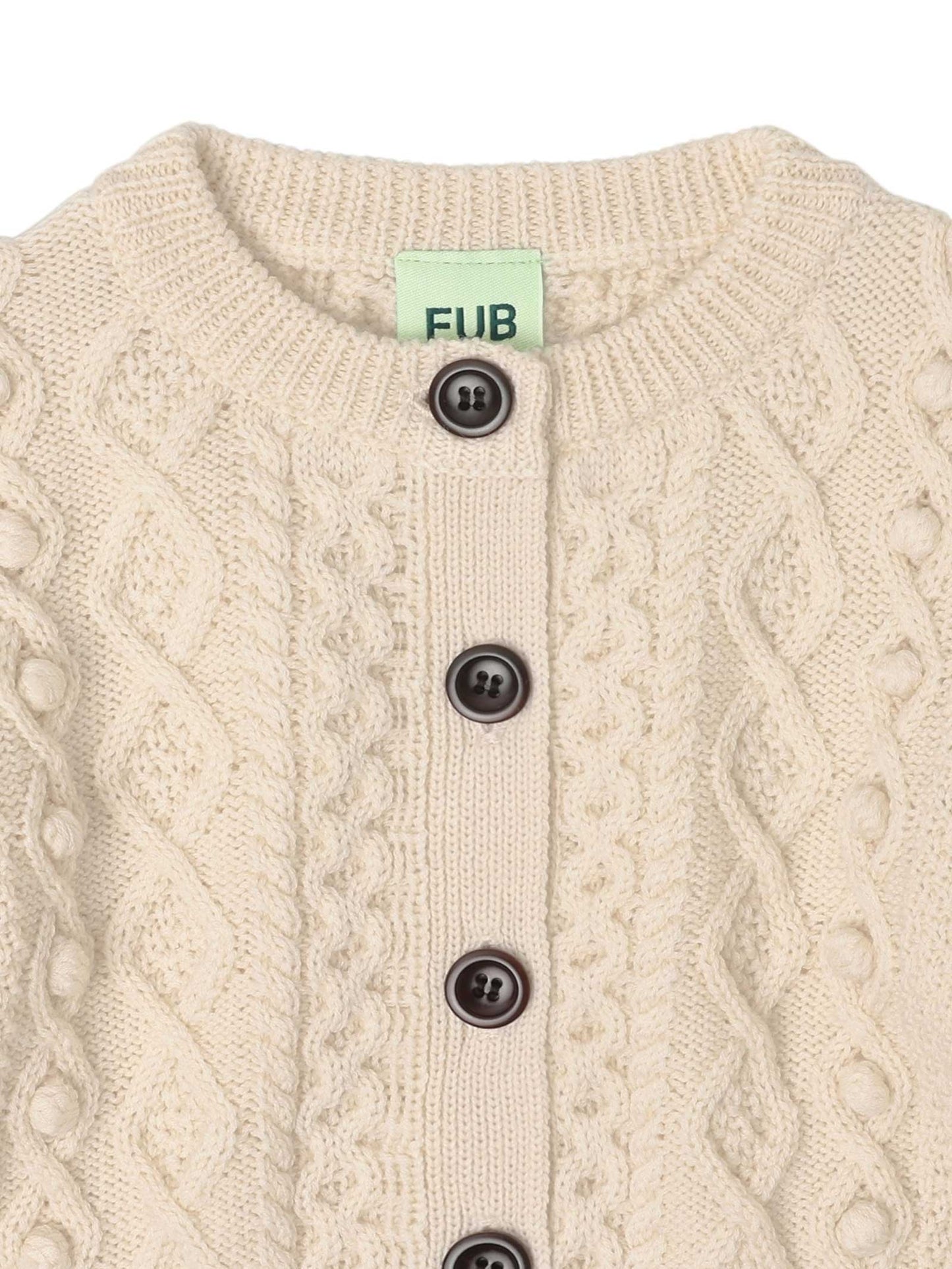 Ecru Aran Baby Cardigan