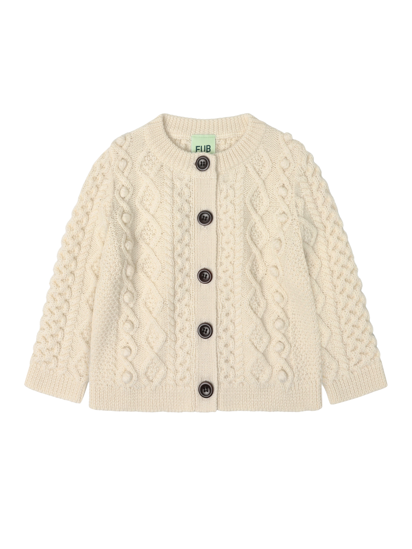 Ecru Aran Baby Cardigan