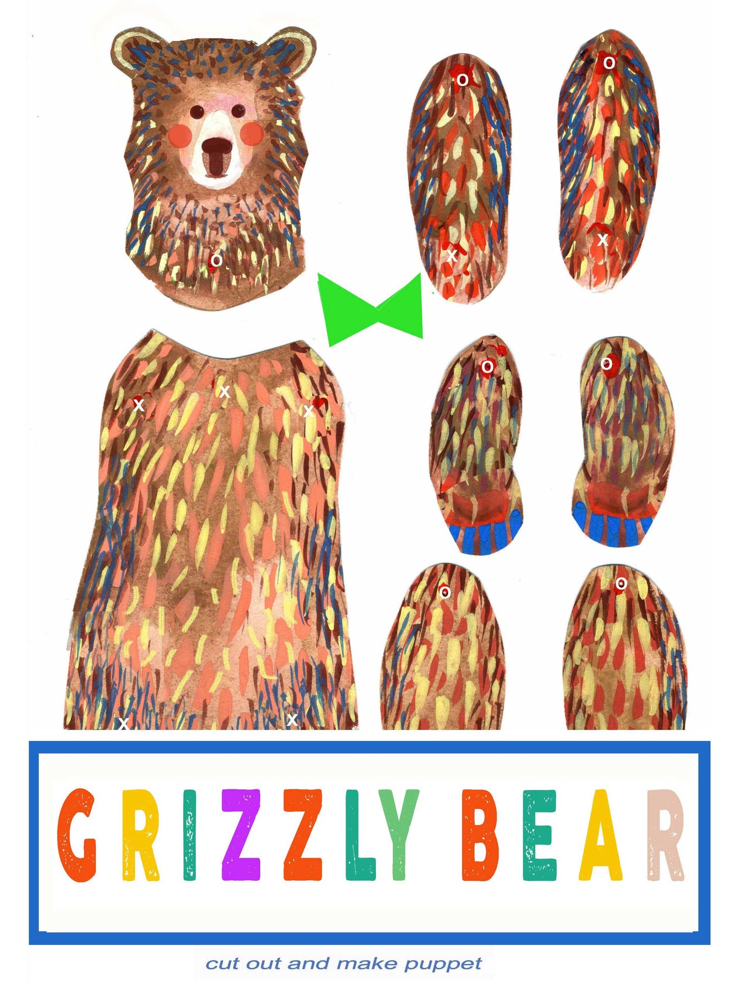 Cut and Make Bear Puppet