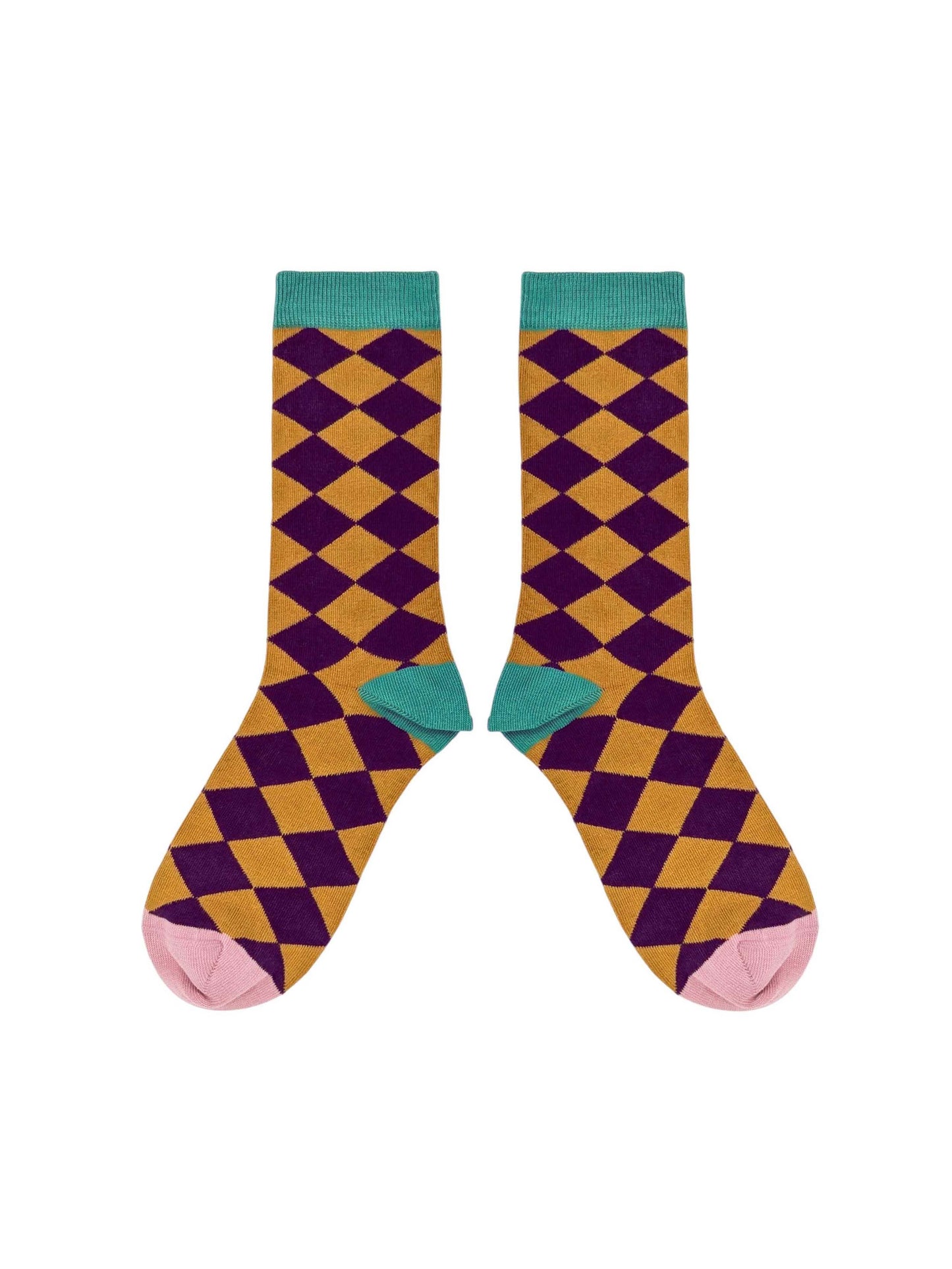 Aubergine & Ginger Diamond Socks
