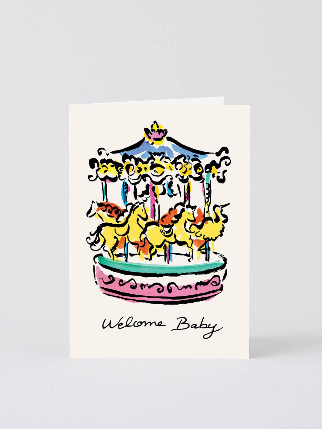 Welcome Baby Carousel Greetings Card