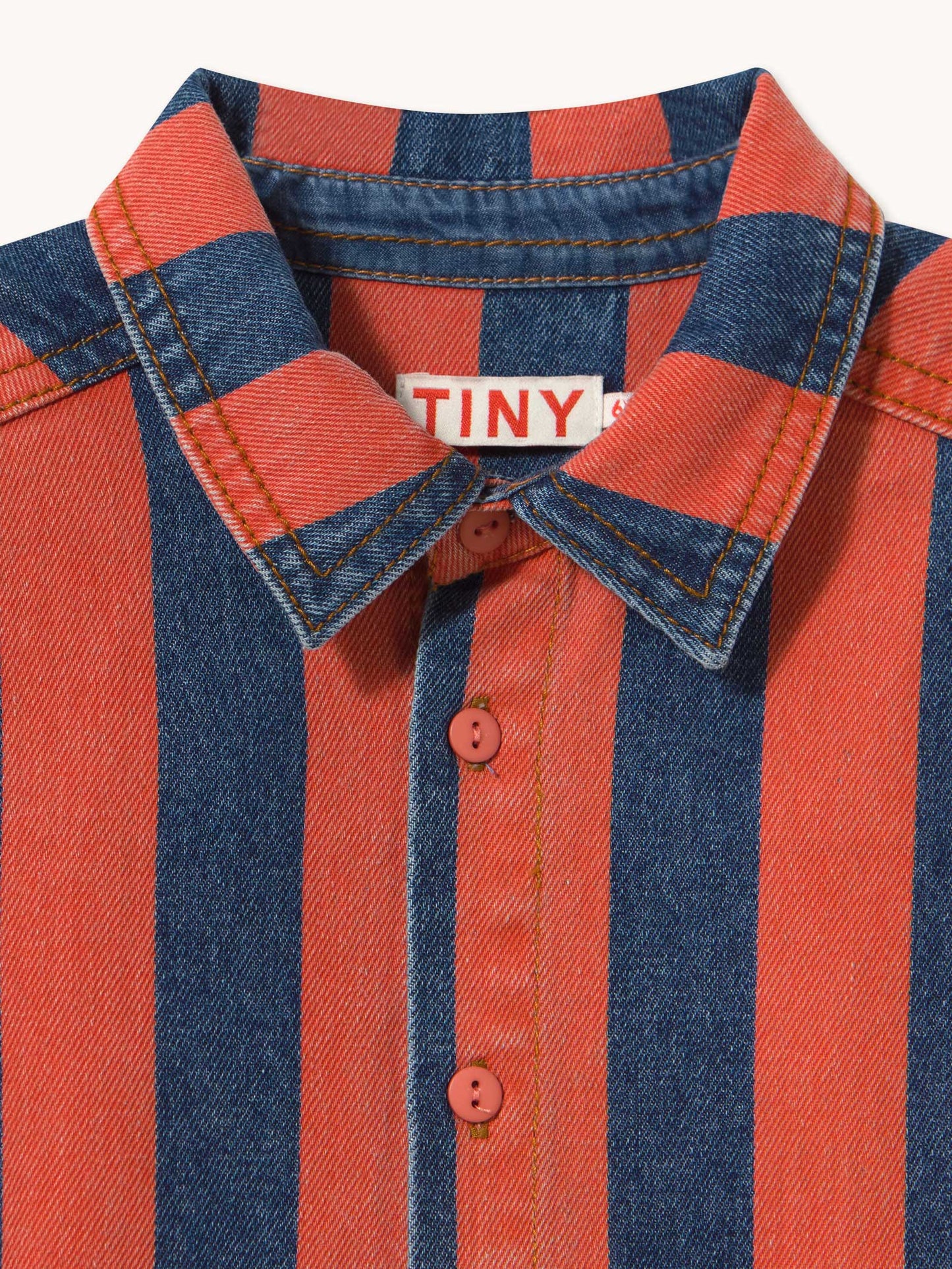 Red Stripes Denim Shirt