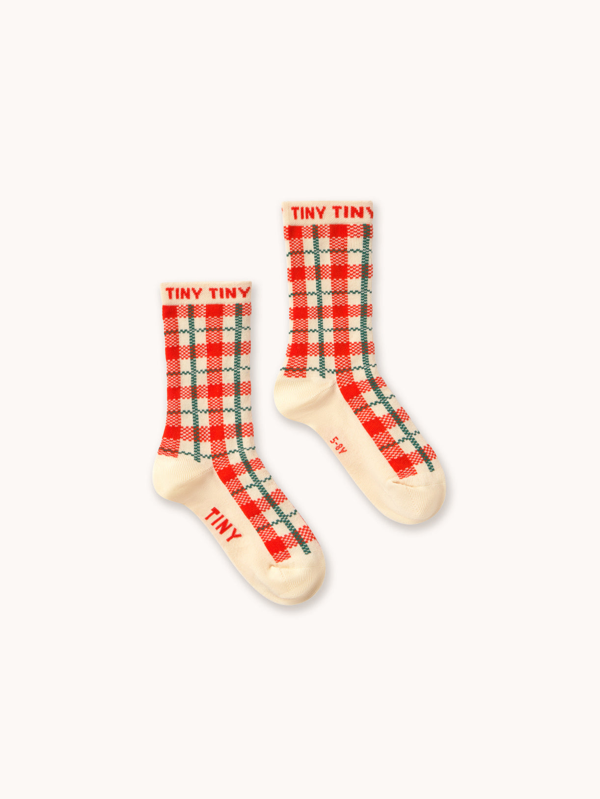 Cream Check Medium Socks