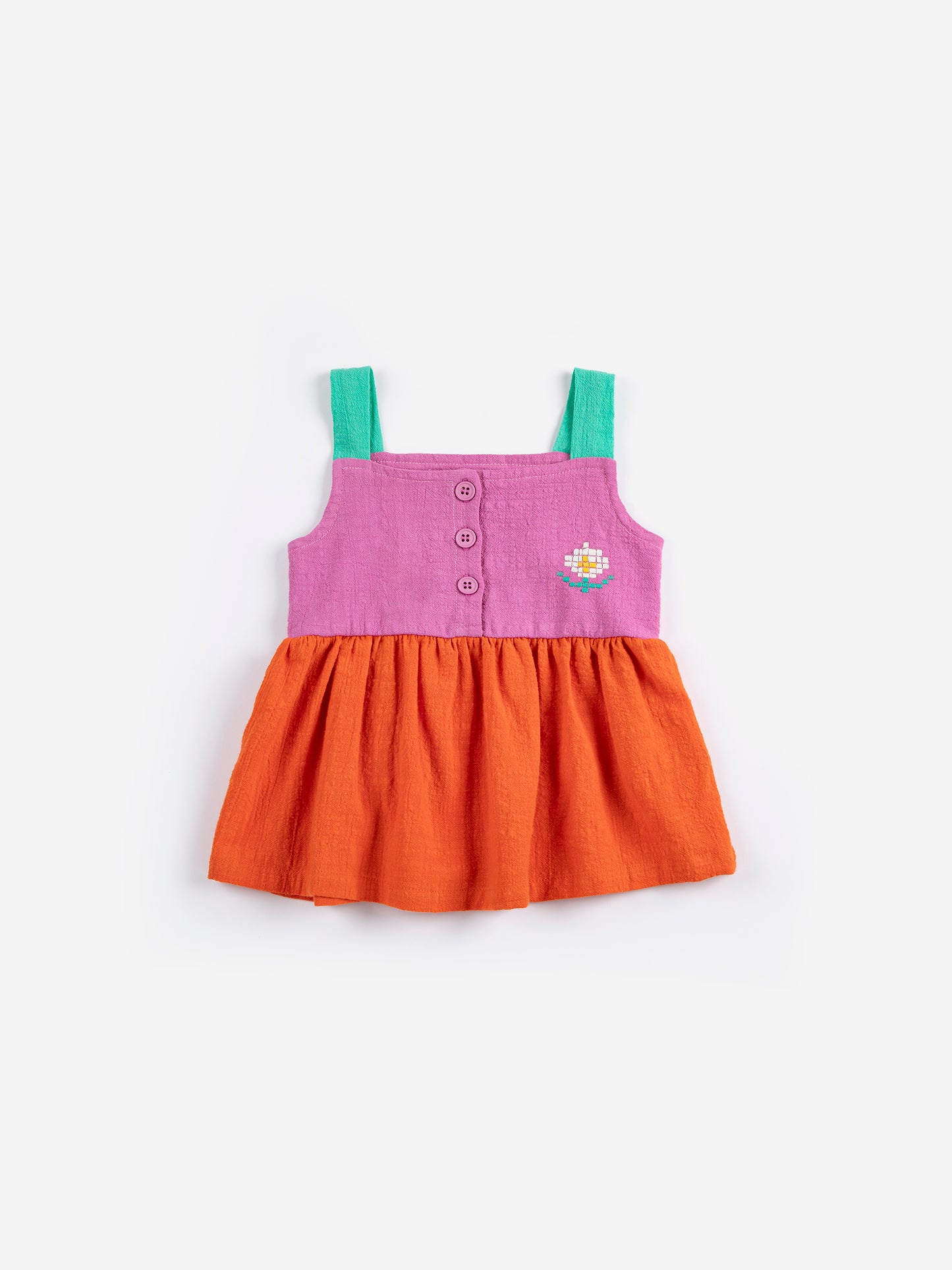 Pixel Daisy Colour Block Woven Dress