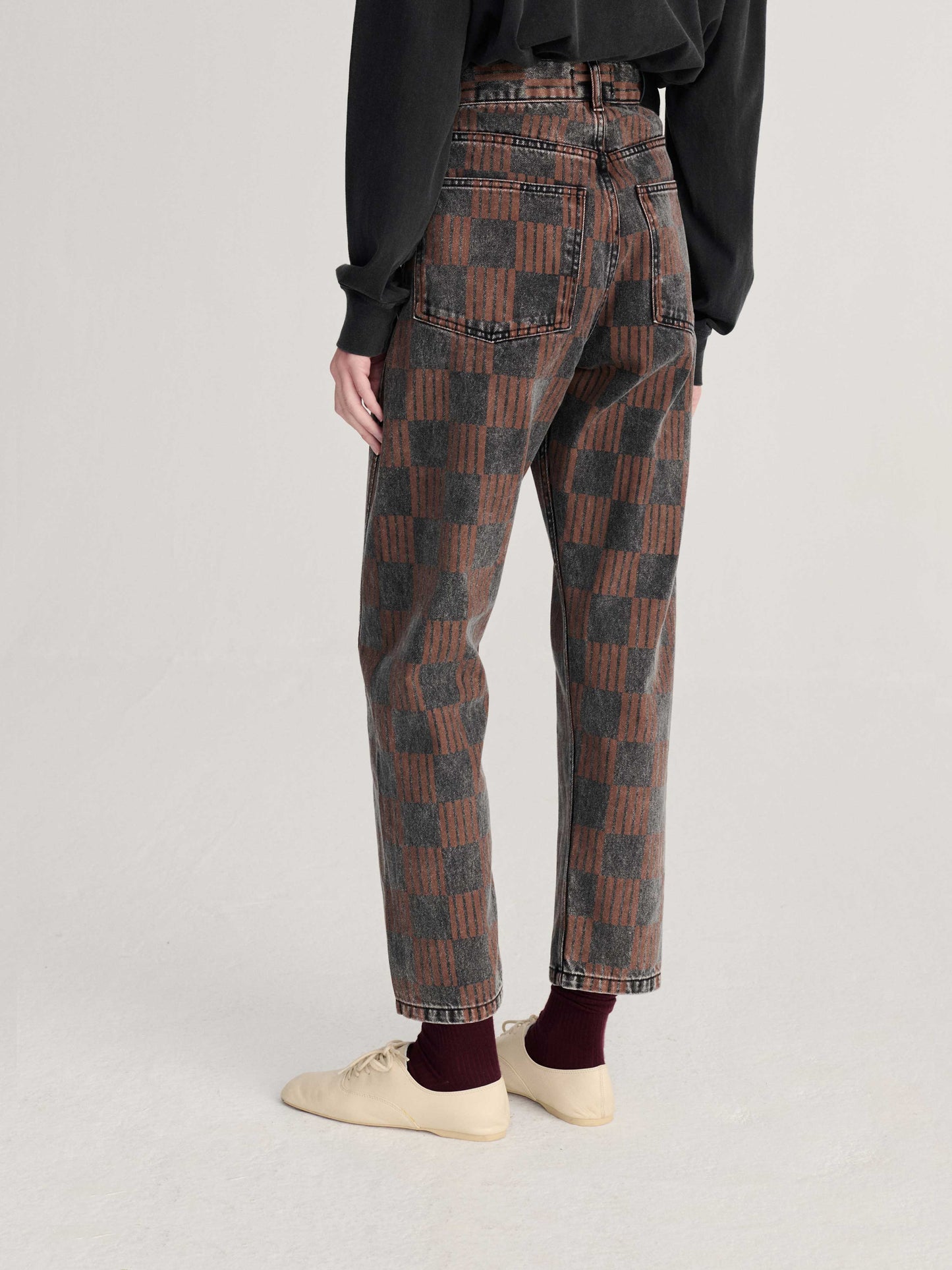 Almost Moiré All Over Mom Fit Jeans