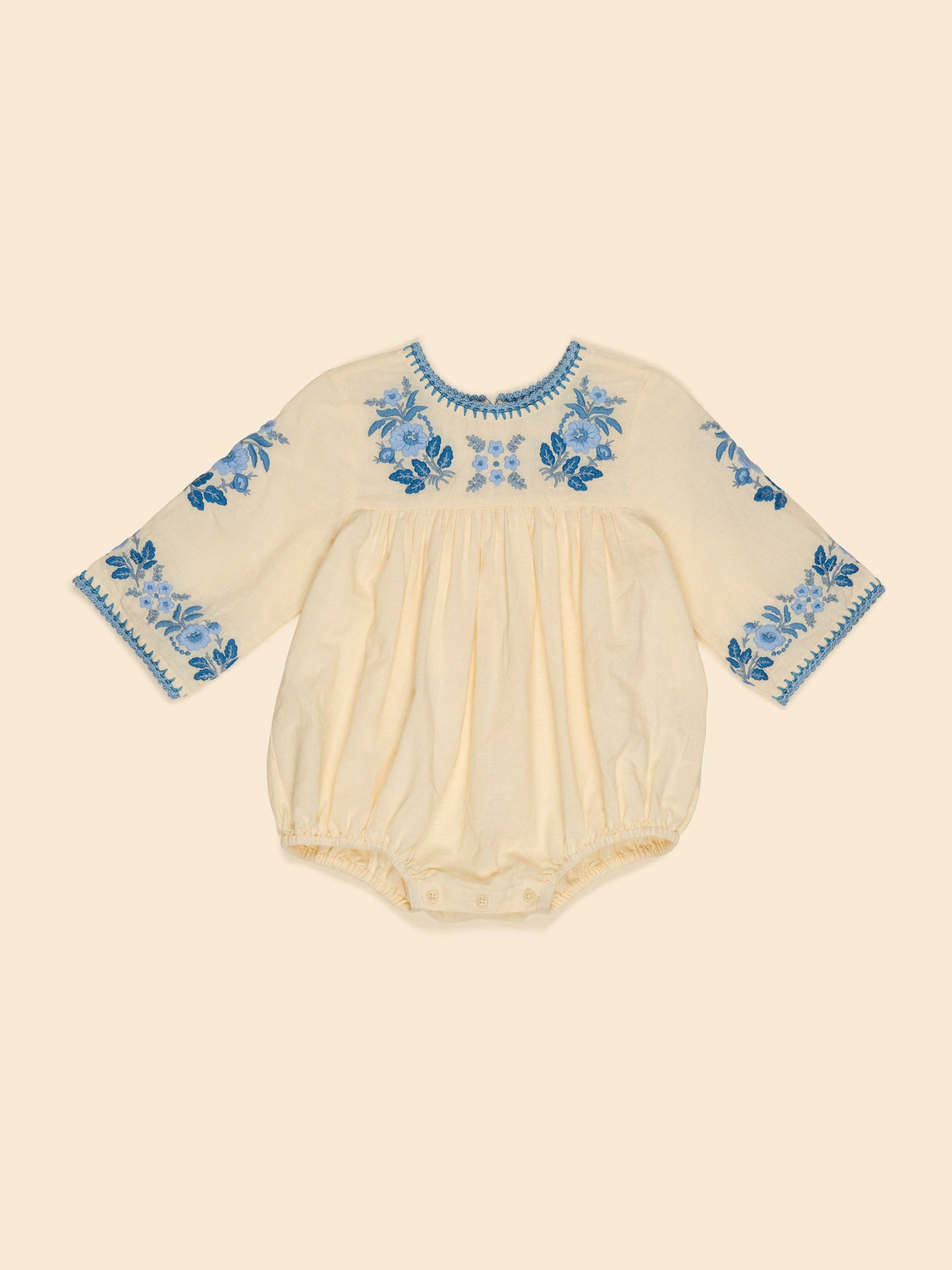 Baby Stevie LS Romper - Cream