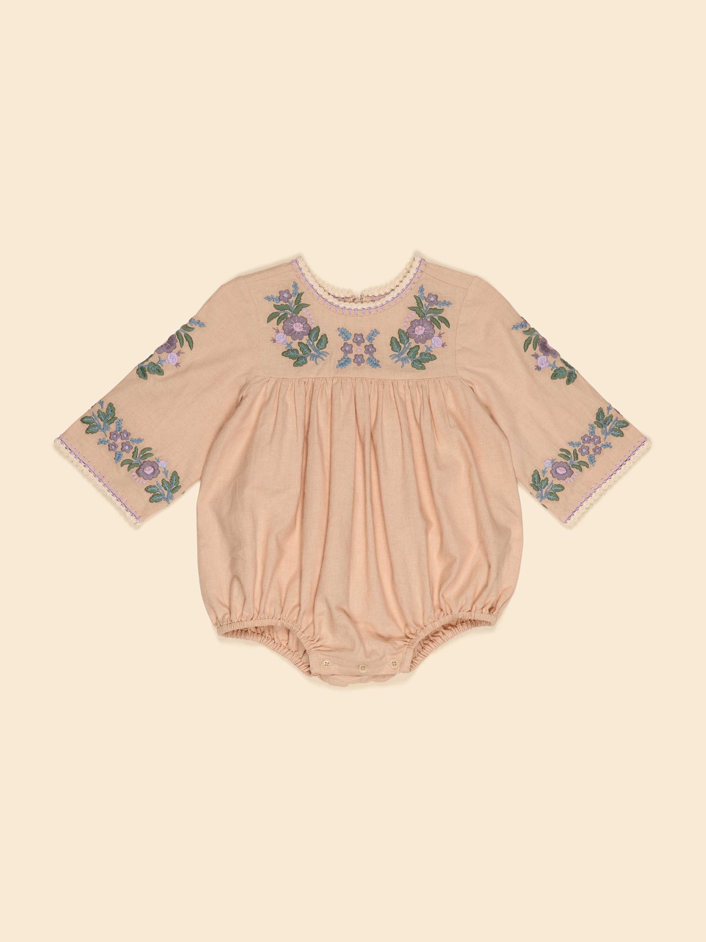 Baby Stevie LS Romper - Dried Rose