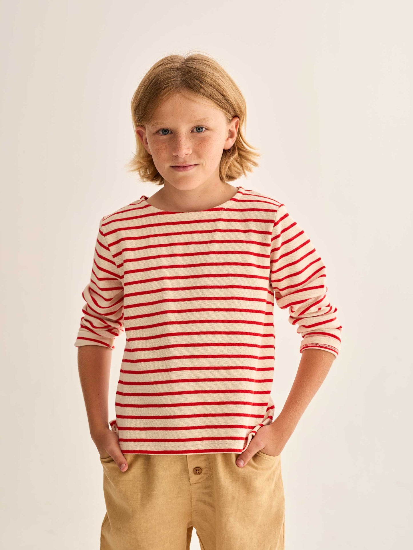 Tomato Striped Long Sleeves T-Shirt