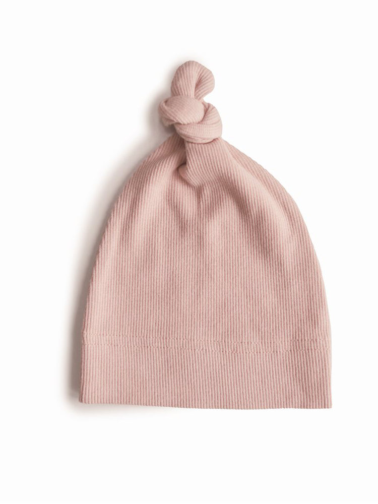 Blush Ribbed Baby Beanie