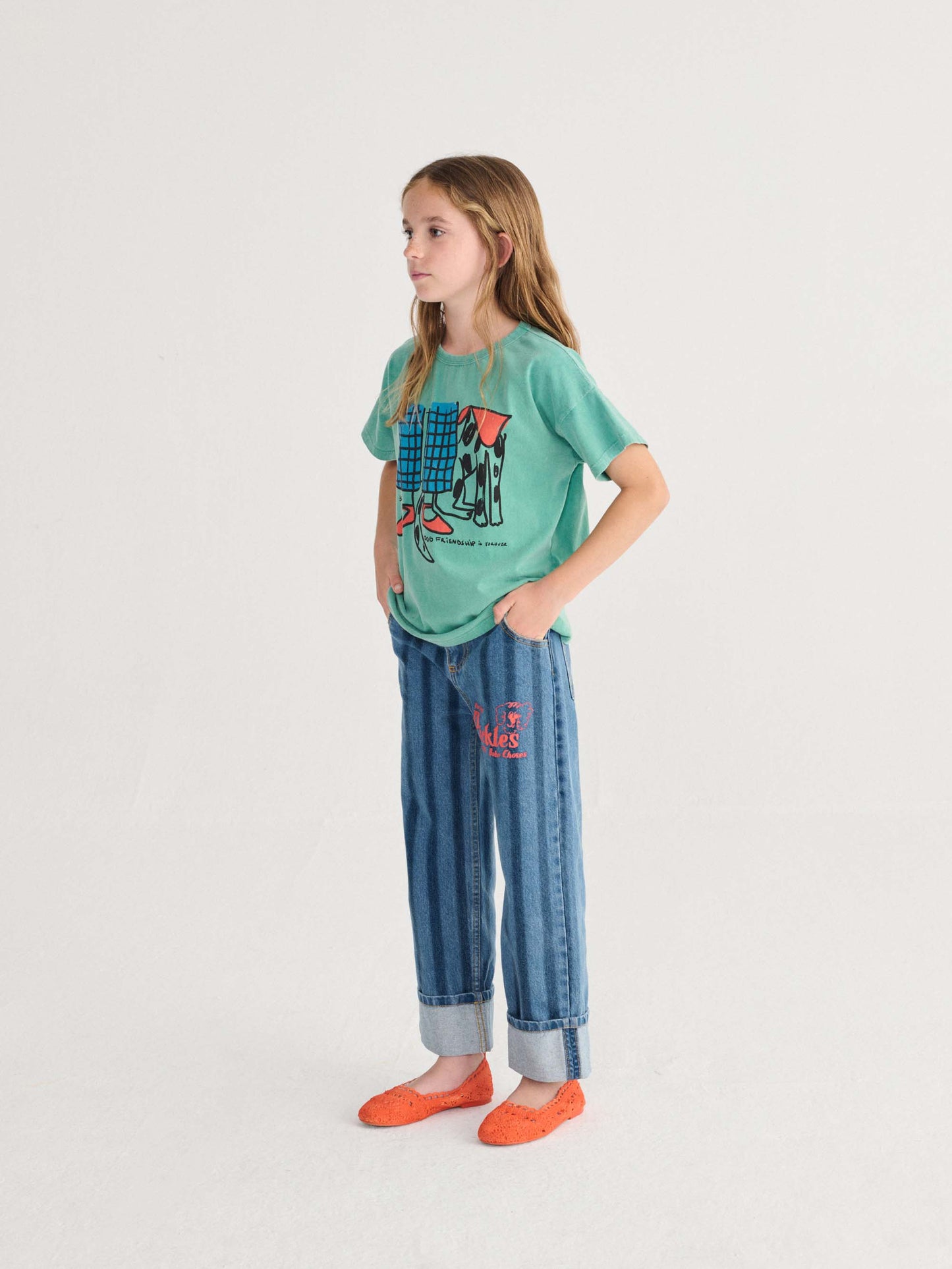 Pickles The Dog Striped Denim Pants